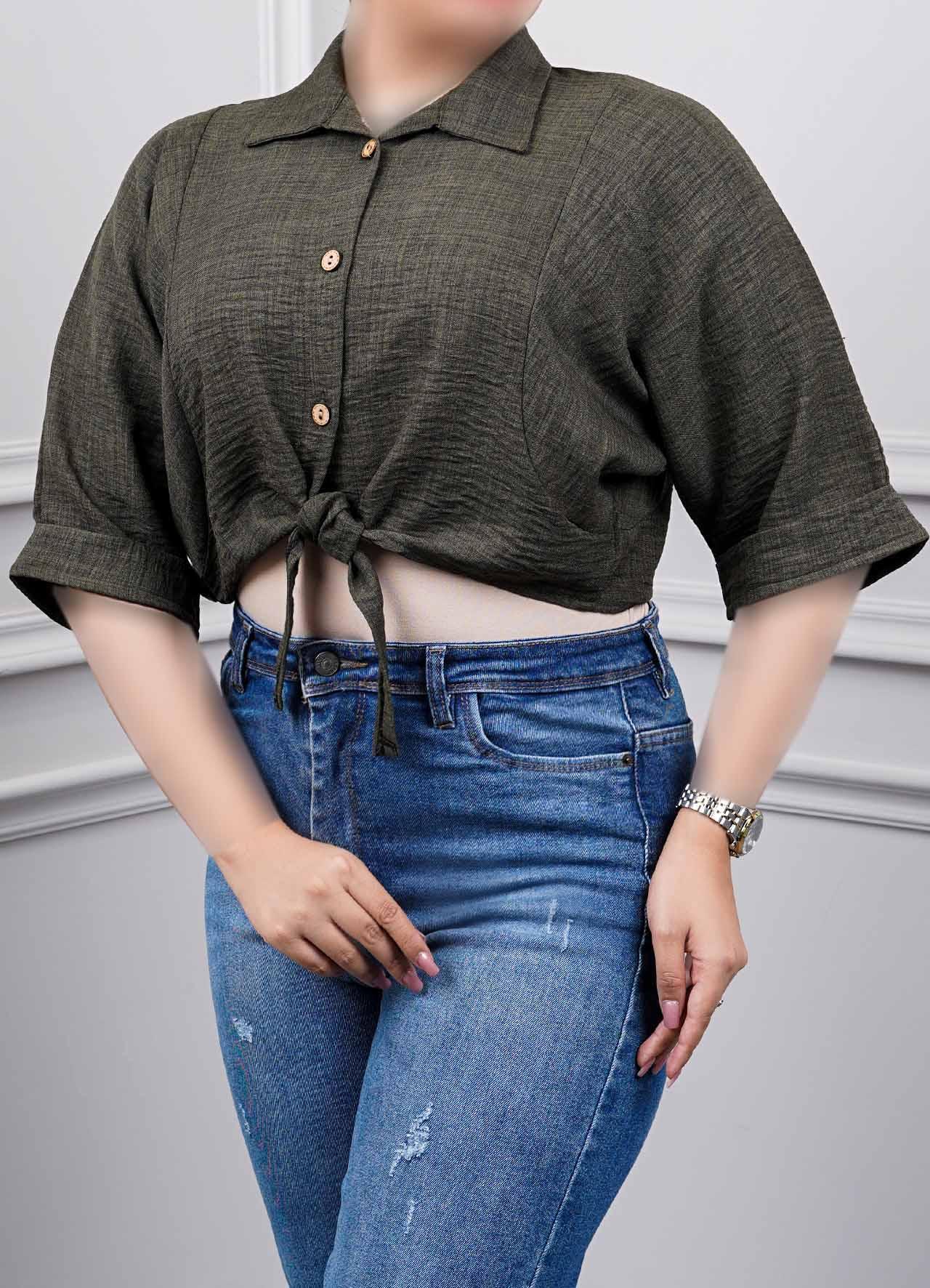 شومیز کراپ گره ای صوفیا  کد 10078