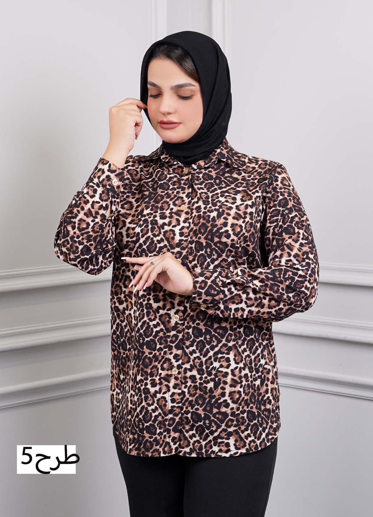شومیز پلنگی(یقه مردانه) کد 5049 - طرح : 5