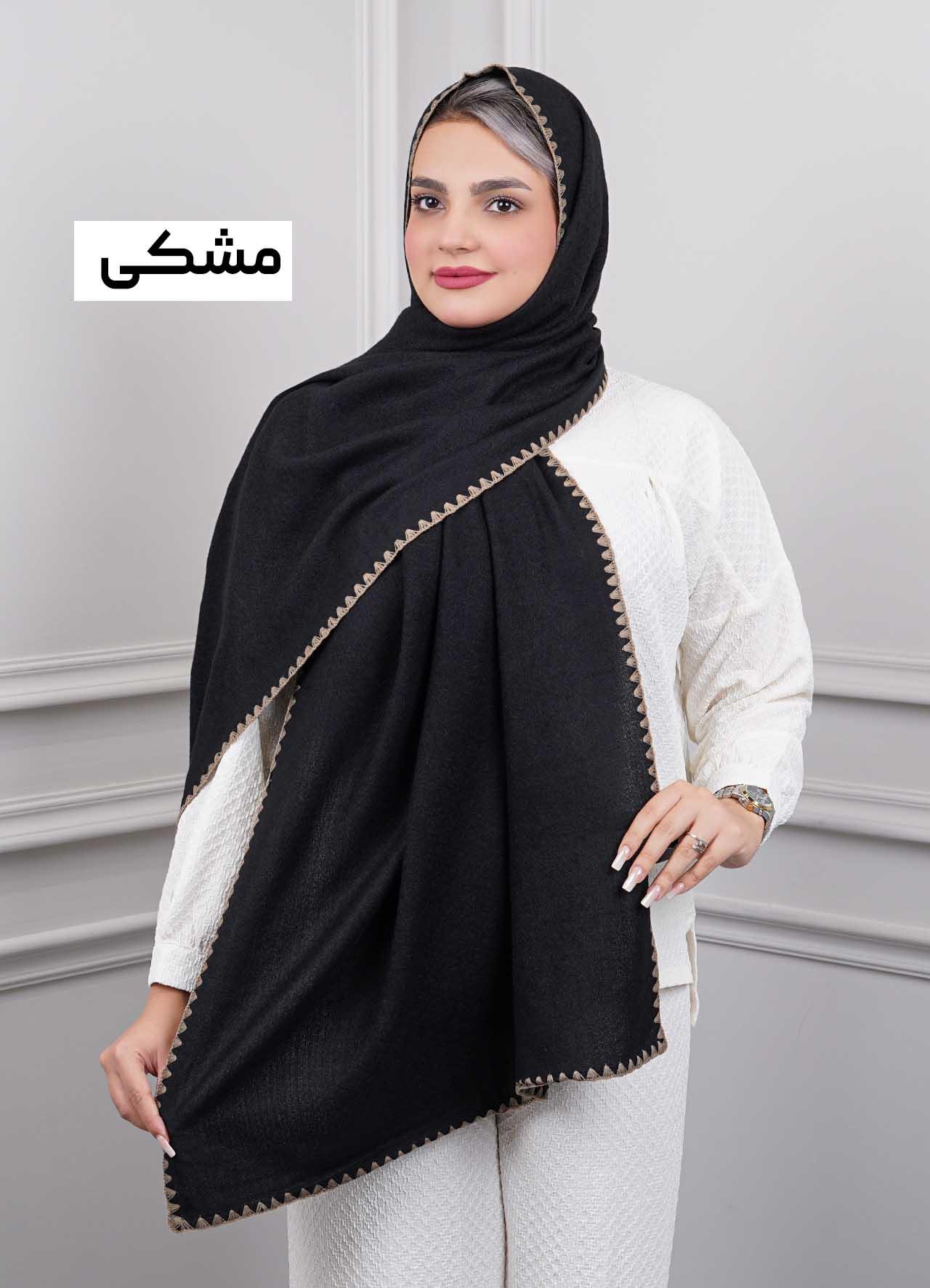 شال موهر دندان موشی کد 1010  - رنگ : مشکی