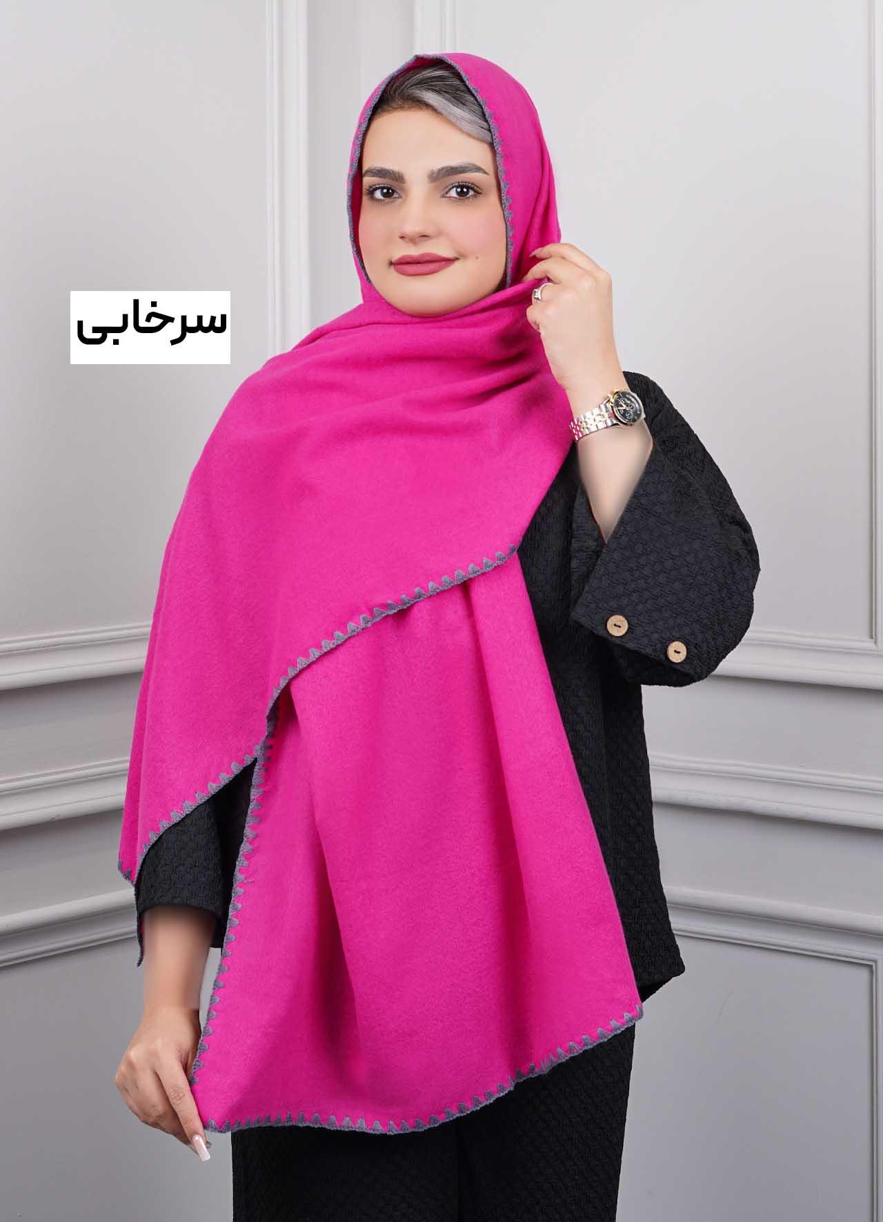 شال موهر دندان موشی کد 1010  - رنگ : سرخابی