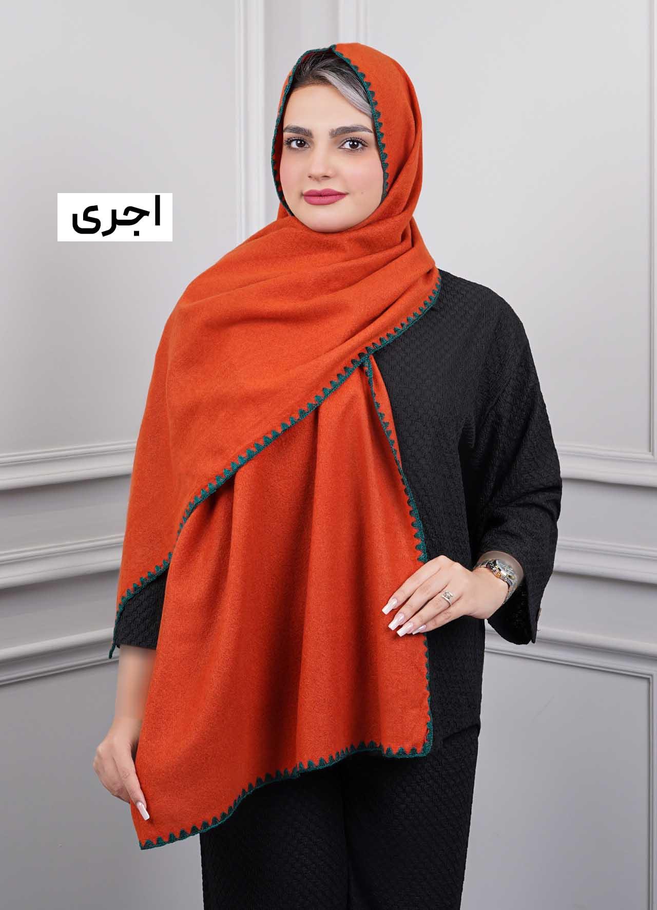 شال موهر دندان موشی کد 1010  - رنگ : آجری