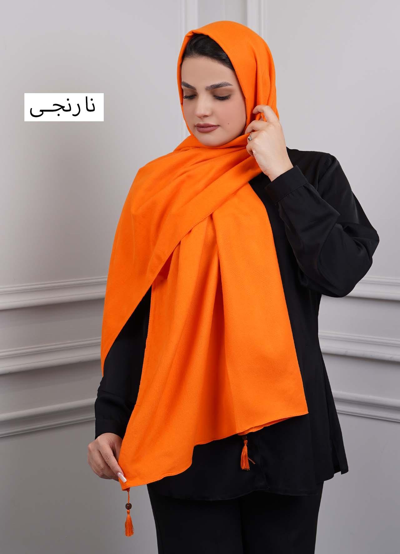 شال موهر ساده کد 1010 - رنگ : نارنجی