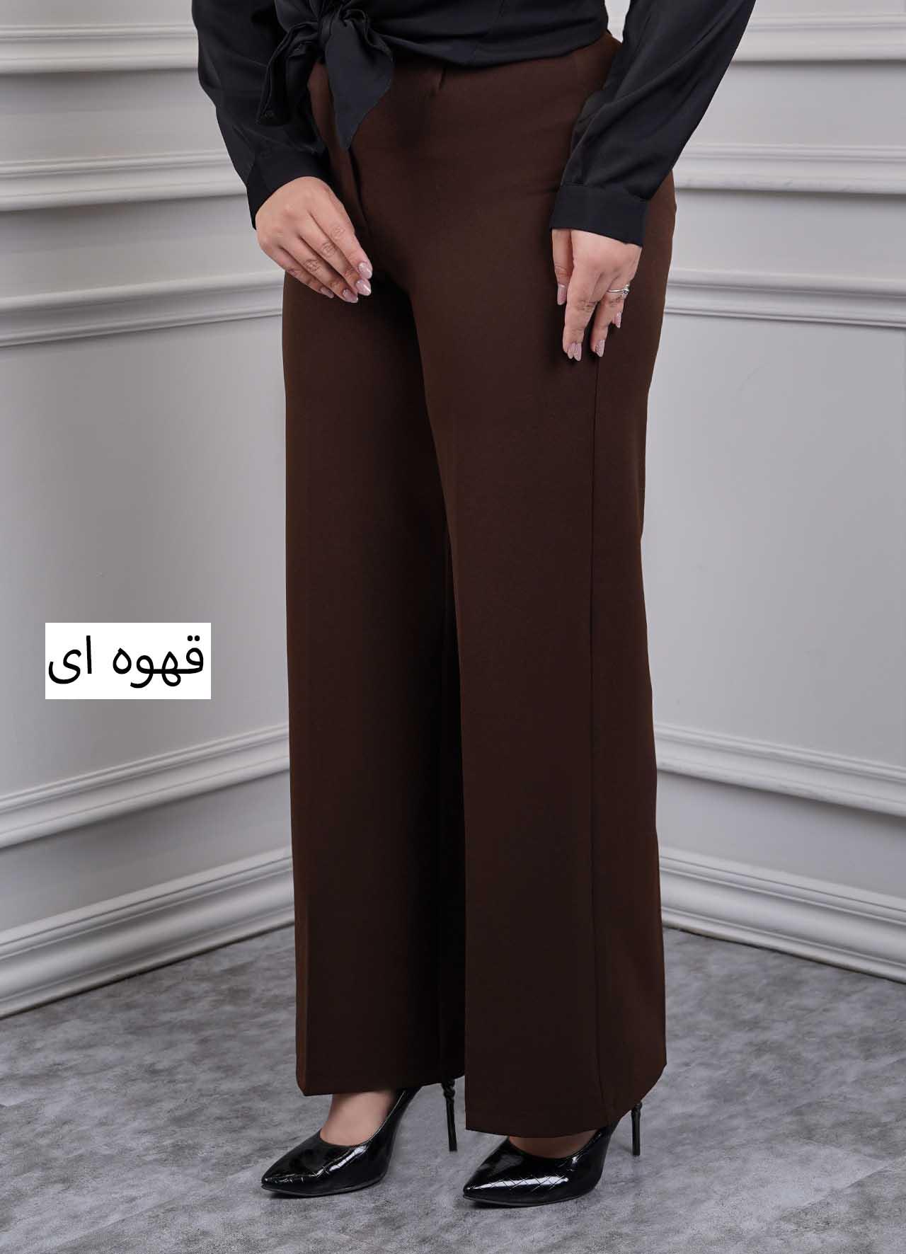 شلوار بگ پیلی دار  کد 303128 - رنگ : قهوه ای  سایز : 1