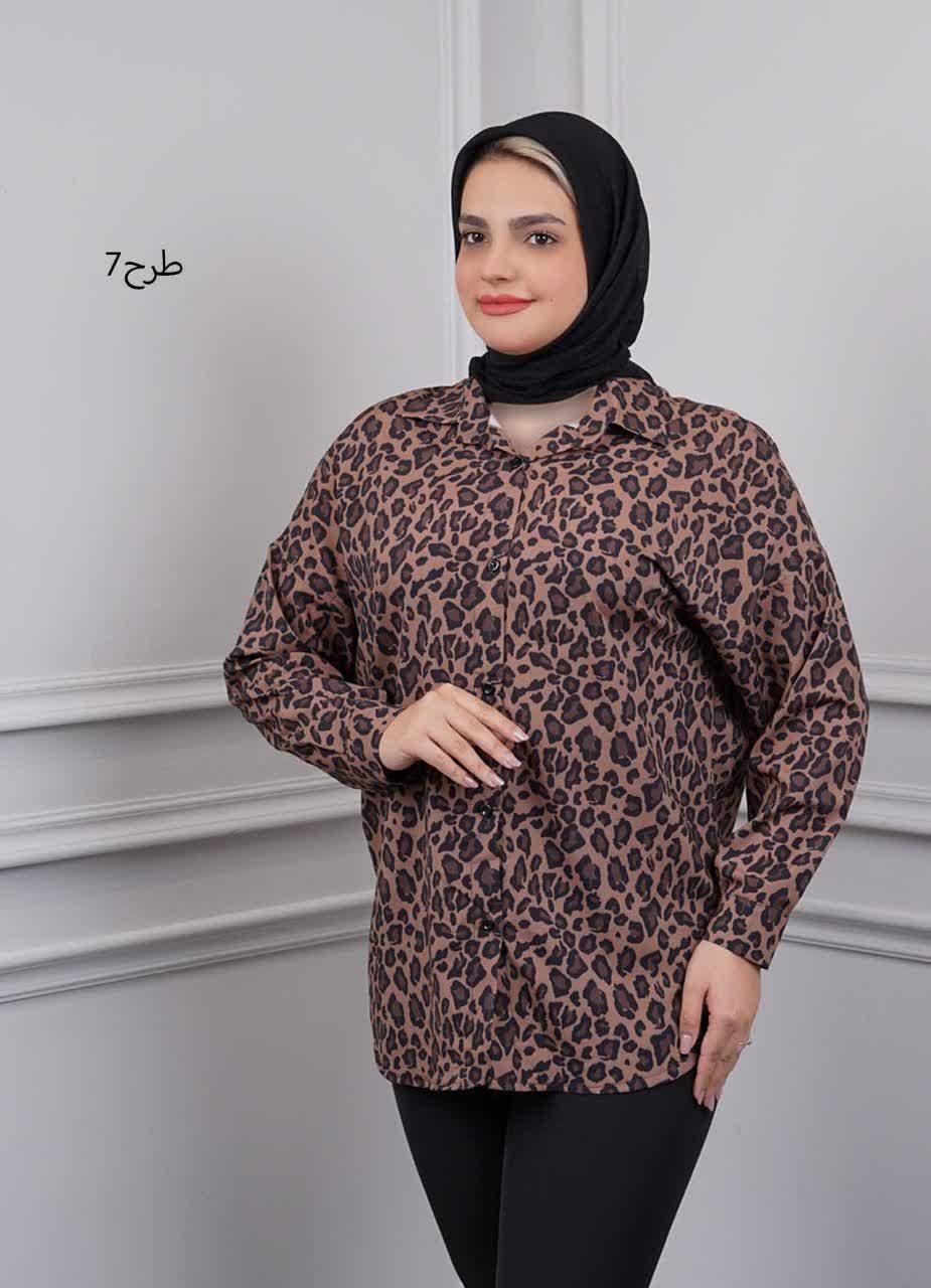 شومیز پلنگی(یقه مردانه) کد 5049 - طرح : 7