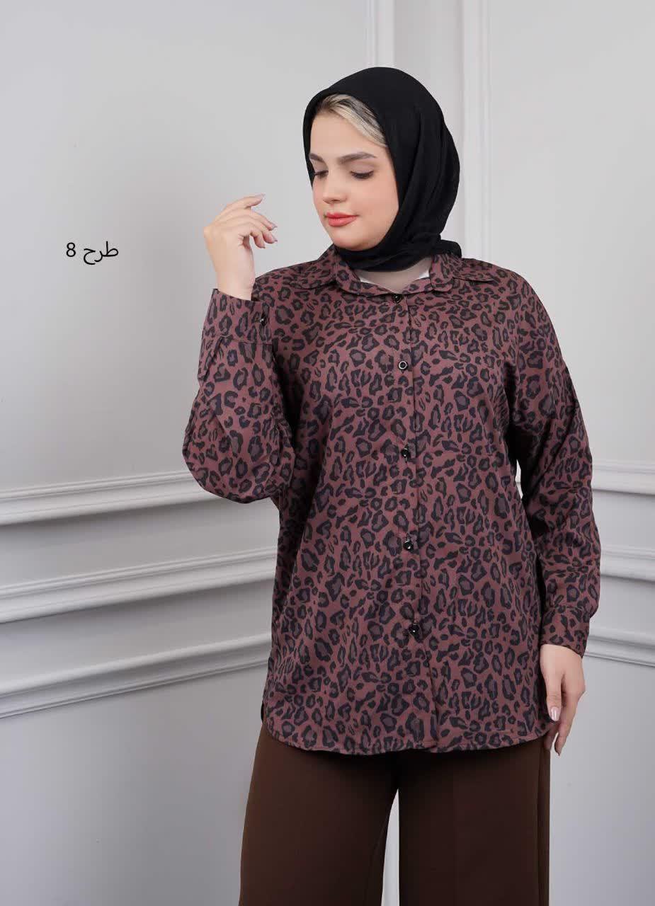 شومیز پلنگی(یقه مردانه) کد 5049 - طرح : 8