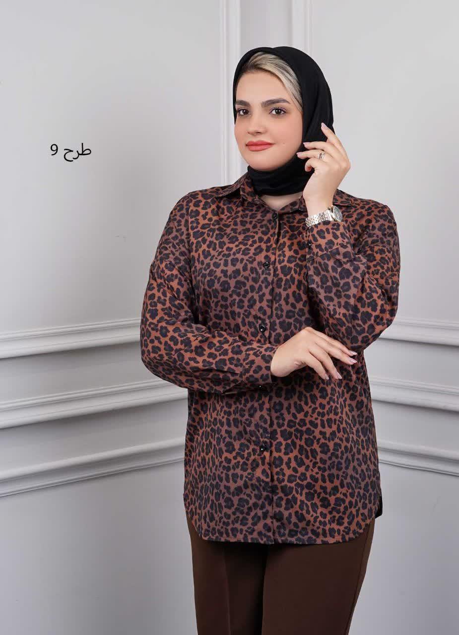 شومیز پلنگی(یقه مردانه) کد 5049 - طرح : 9