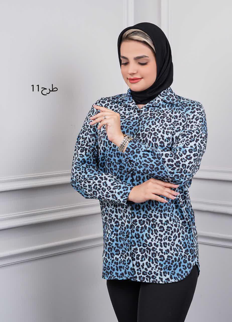 شومیز پلنگی(یقه مردانه) کد 5049 - طرح : 11