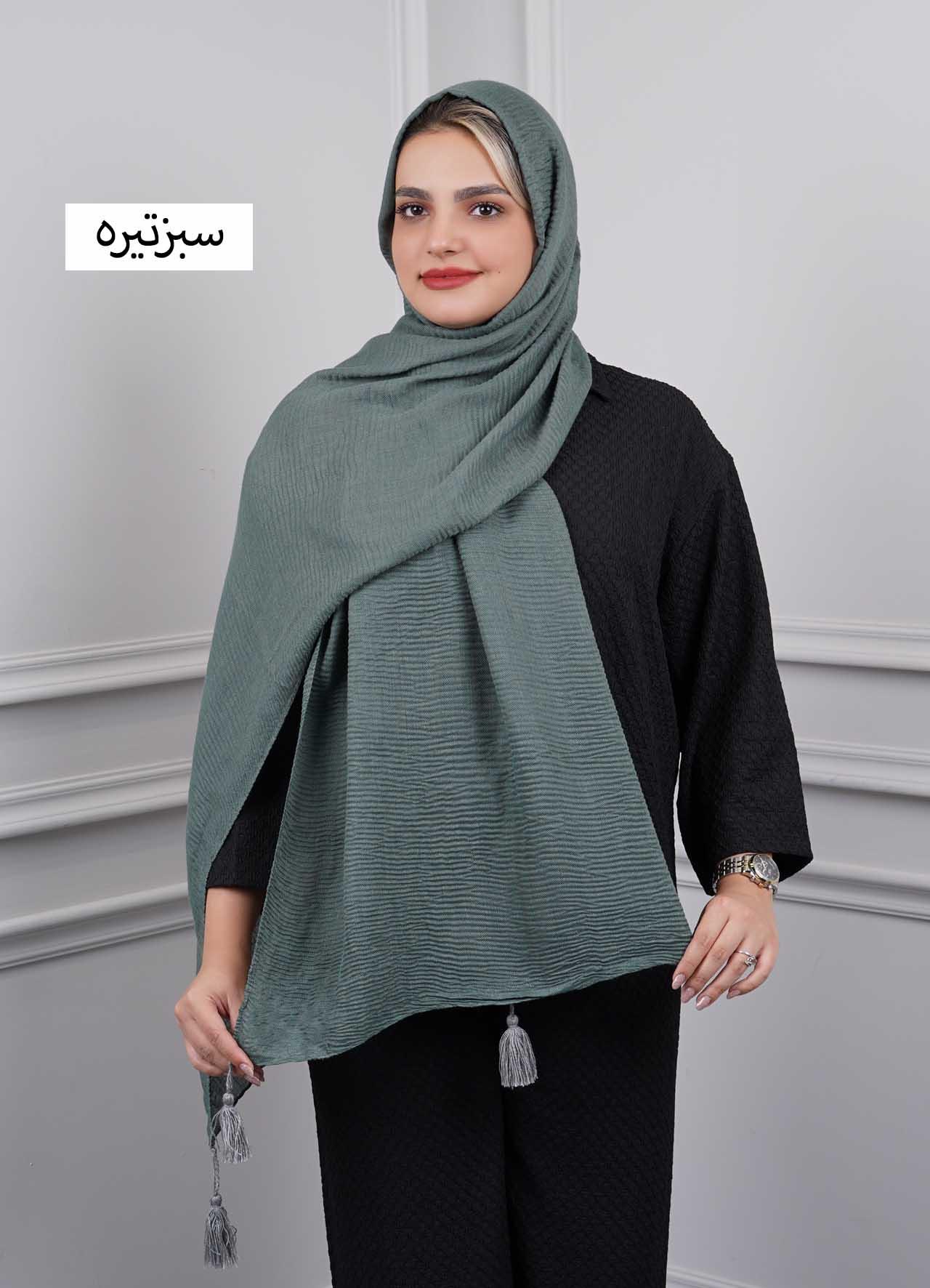 شال پاییزه - 4562 - رنگ : سبز تیره