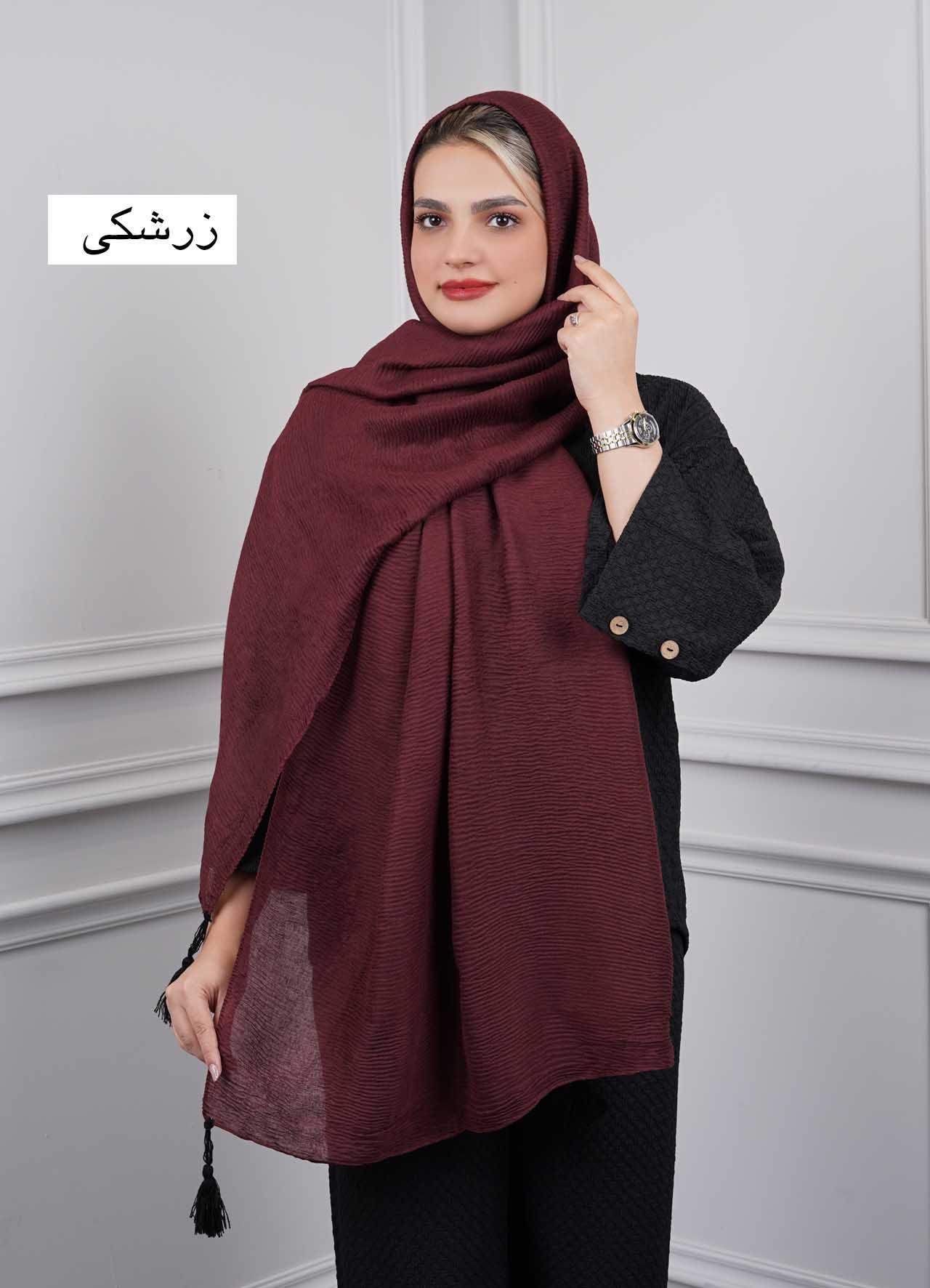 شال پاییزه - 4562 - رنگ : زرشکی