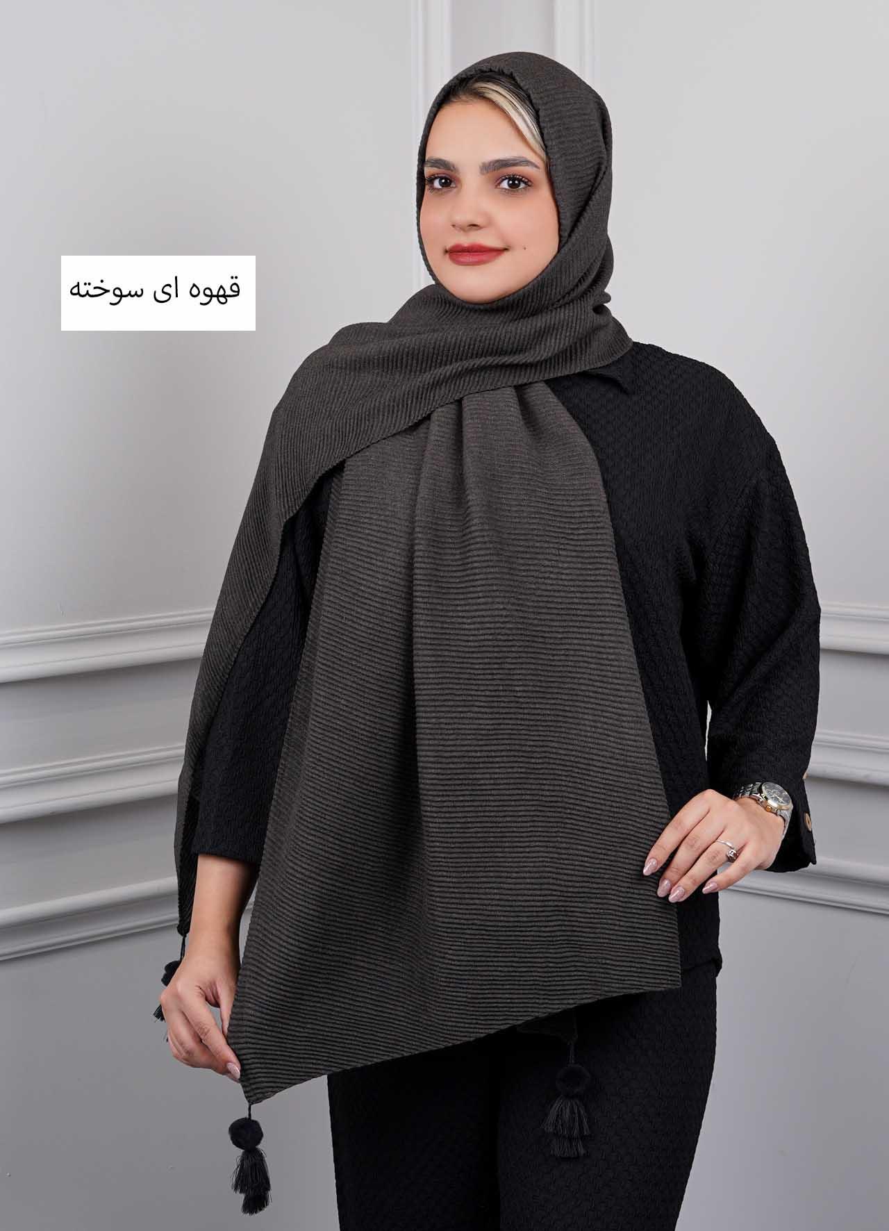 شال پاییزه - 4562 - رنگ : قهوه ای سوخته