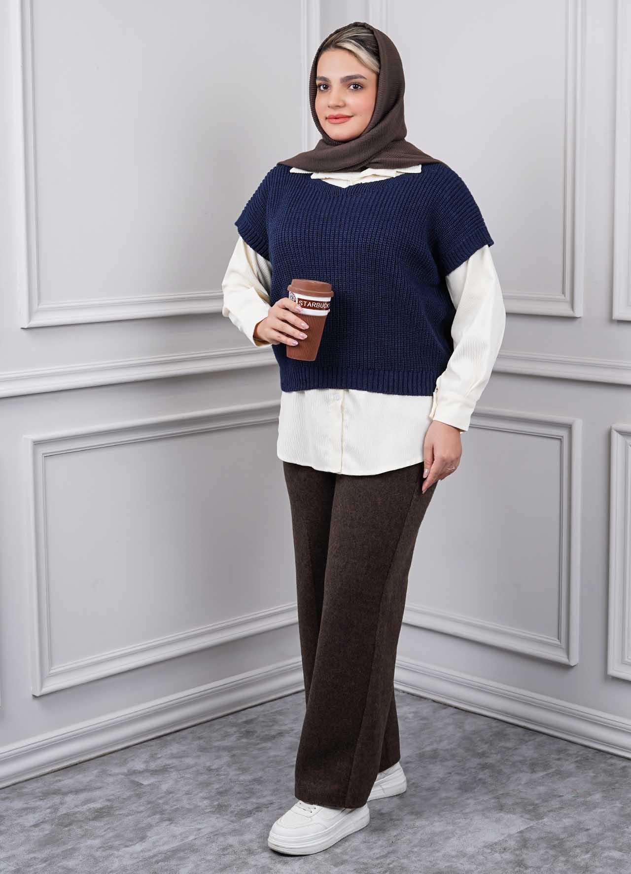 شومیز کبریتی ساده  3291 - رنگ : شیری