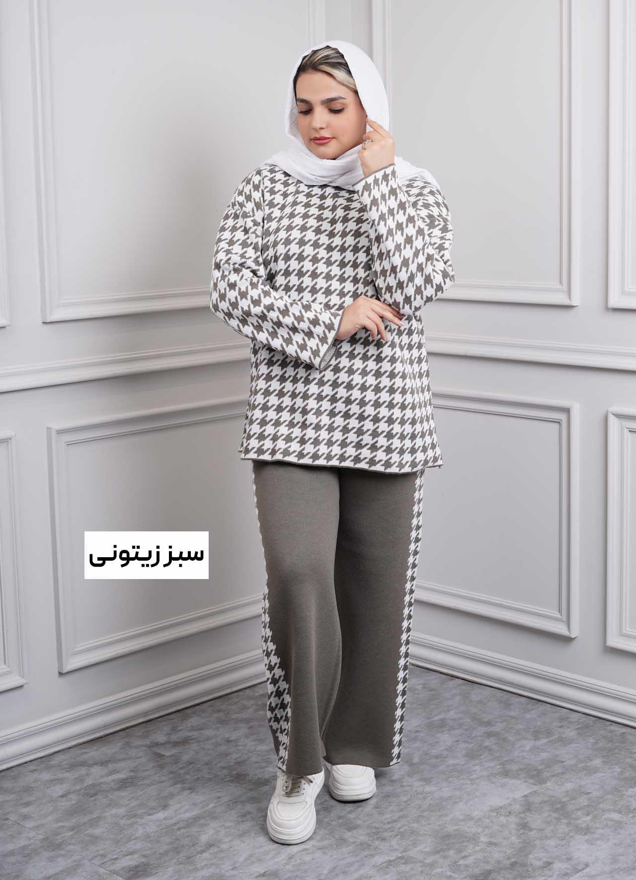 ست بافت پیچازی  2144 - رنگ : سبز زیتونی