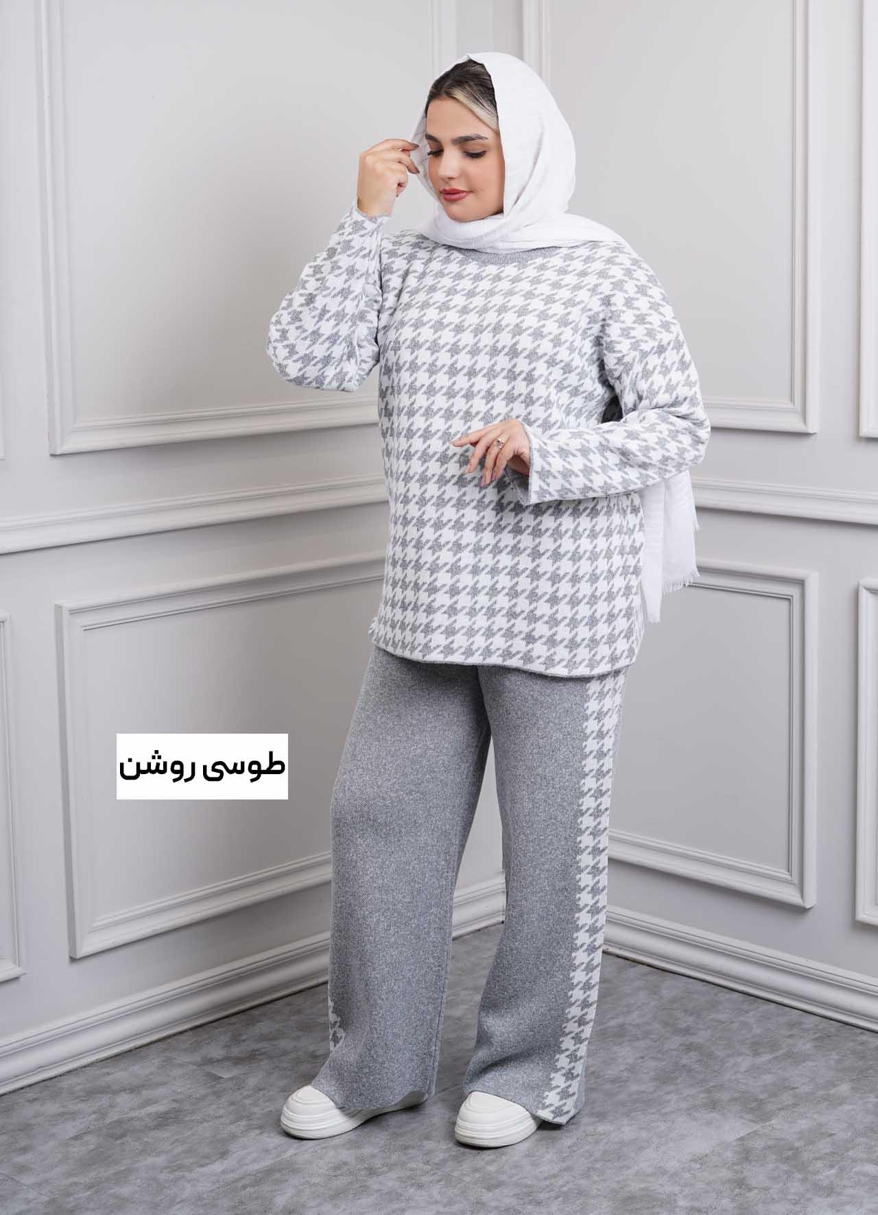 ست بافت پیچازی  2144 - رنگ : طوسی روشن