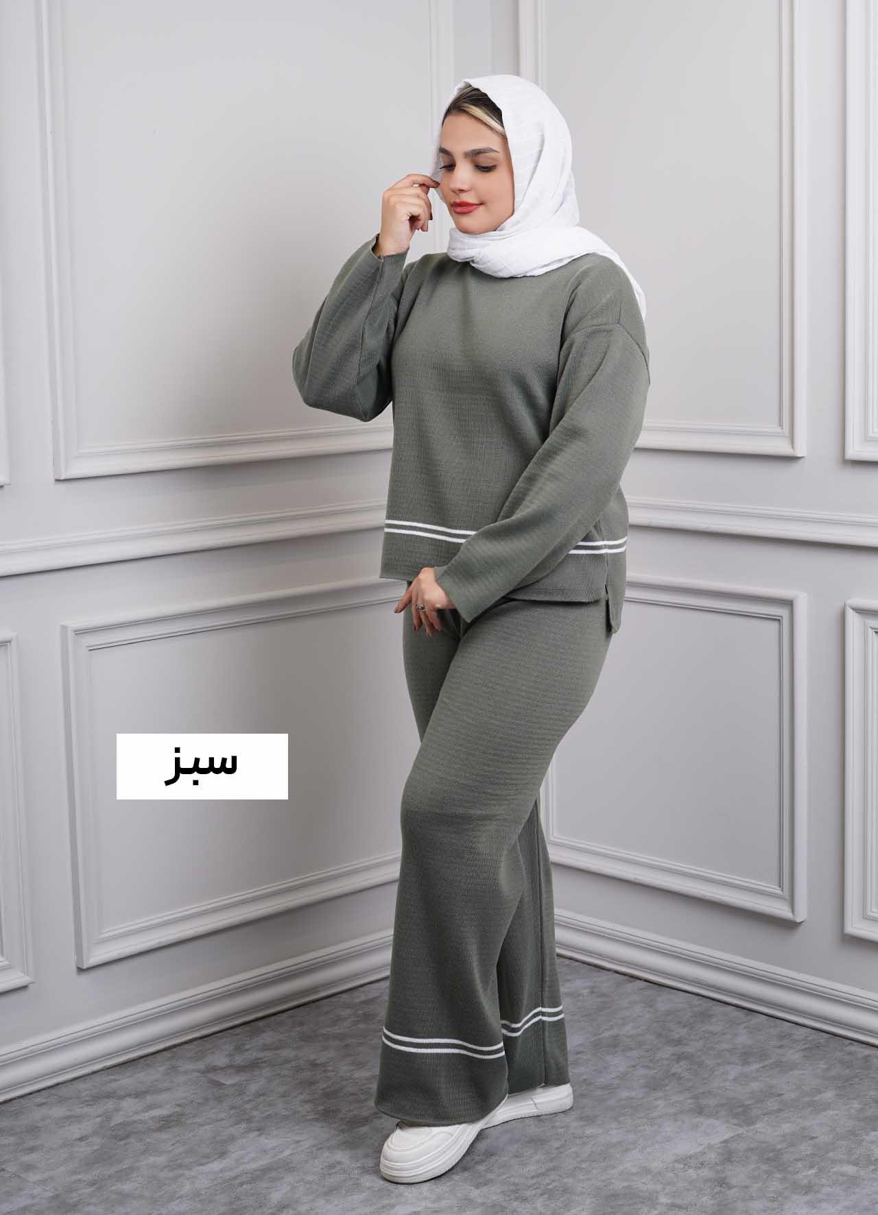 ست بافت دو خط  3206 - رنگ : سبز