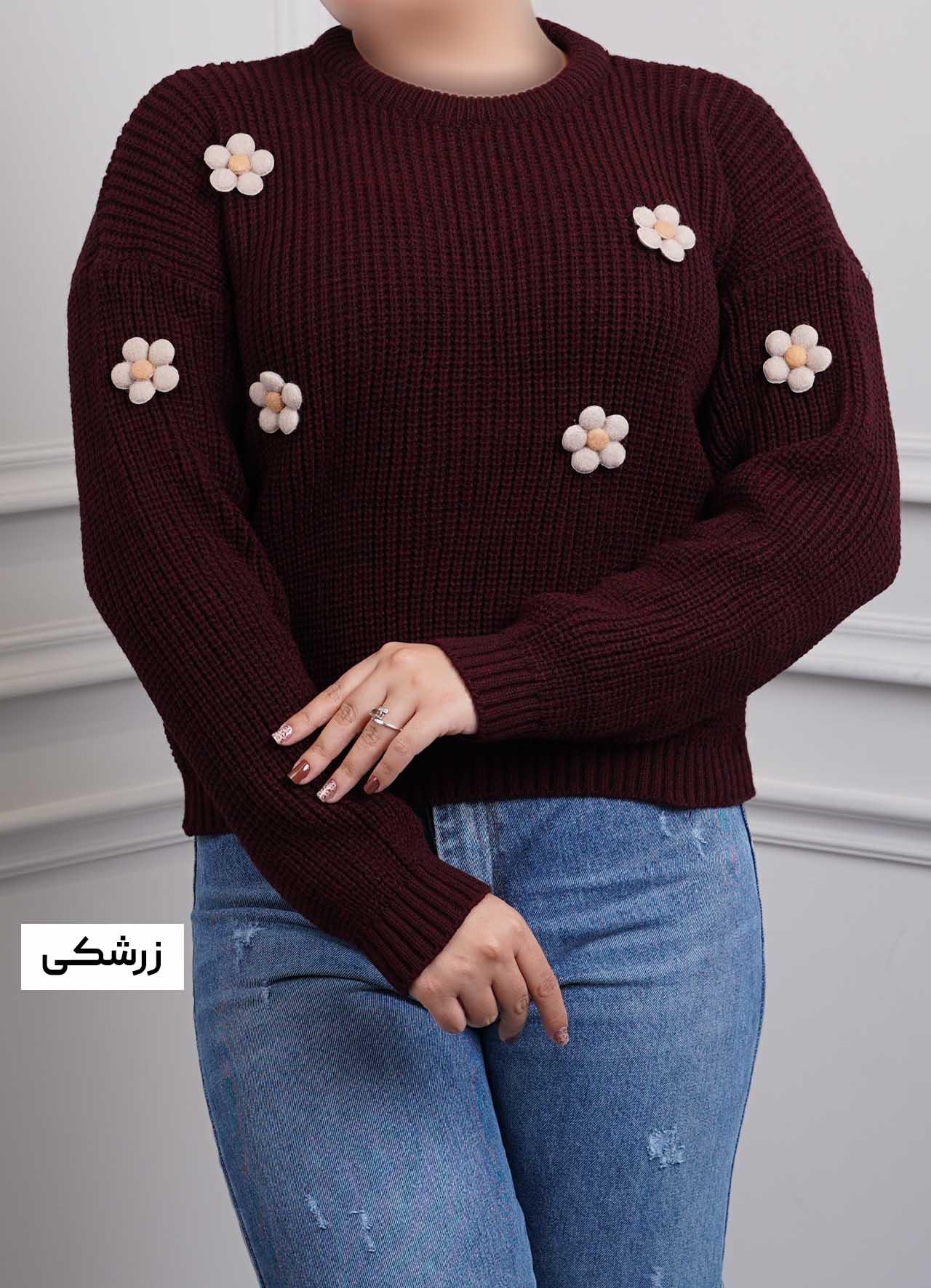 بلوز بافت گل بابونه  1423 - رنگ : زرشکی