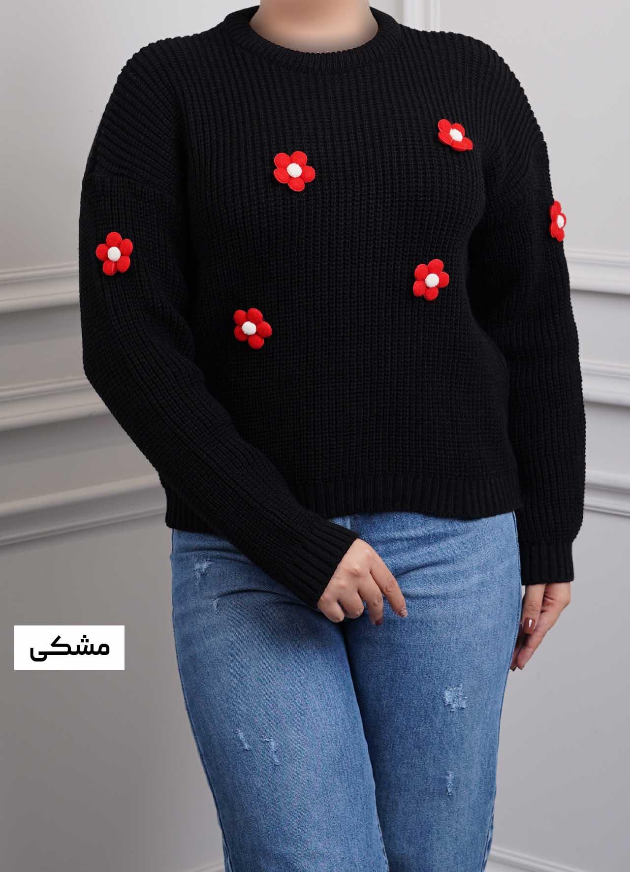 بلوز بافت گل بابونه  1423 - رنگ : مشکی