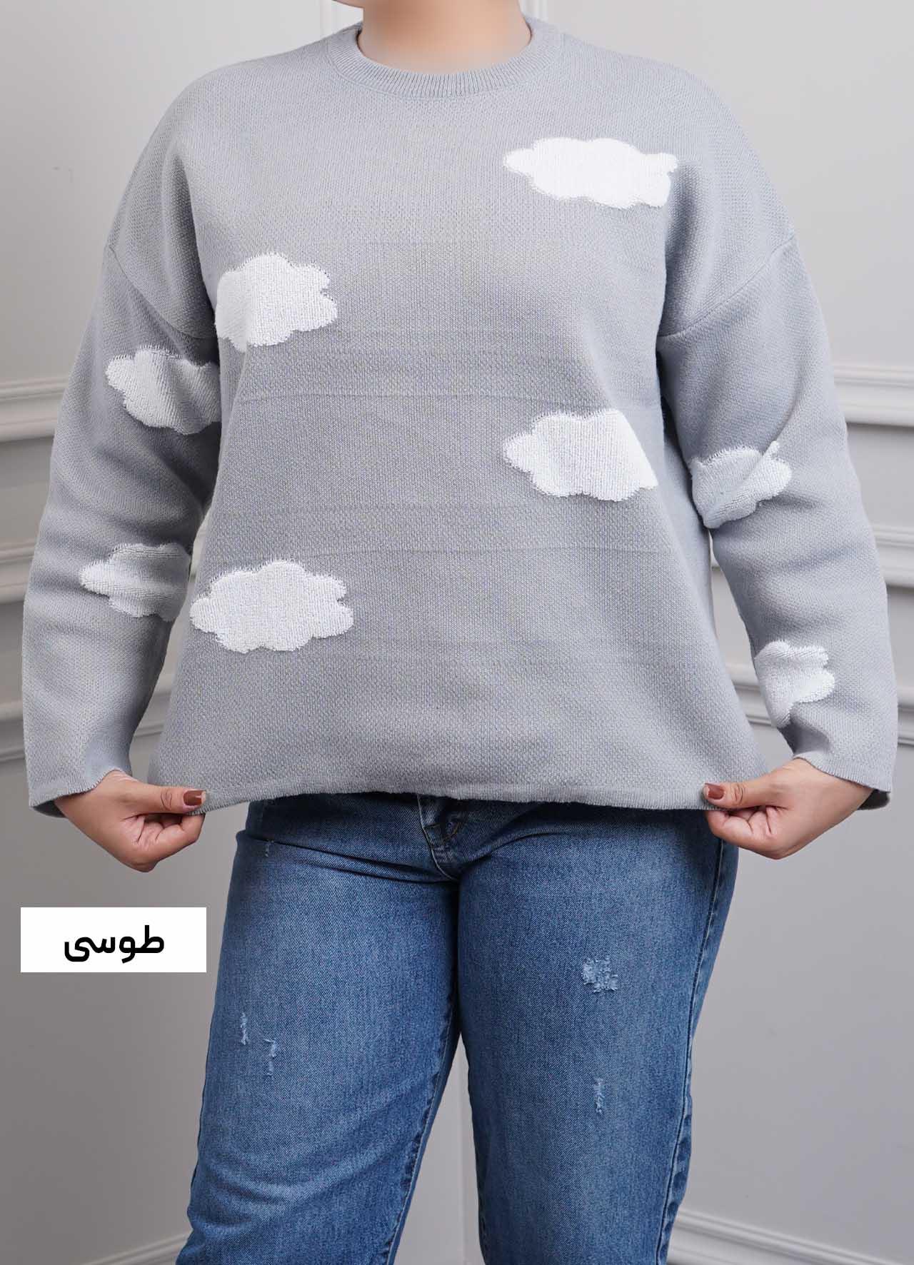 بلوز بافت ابری  6155 - رنگ : طوسی