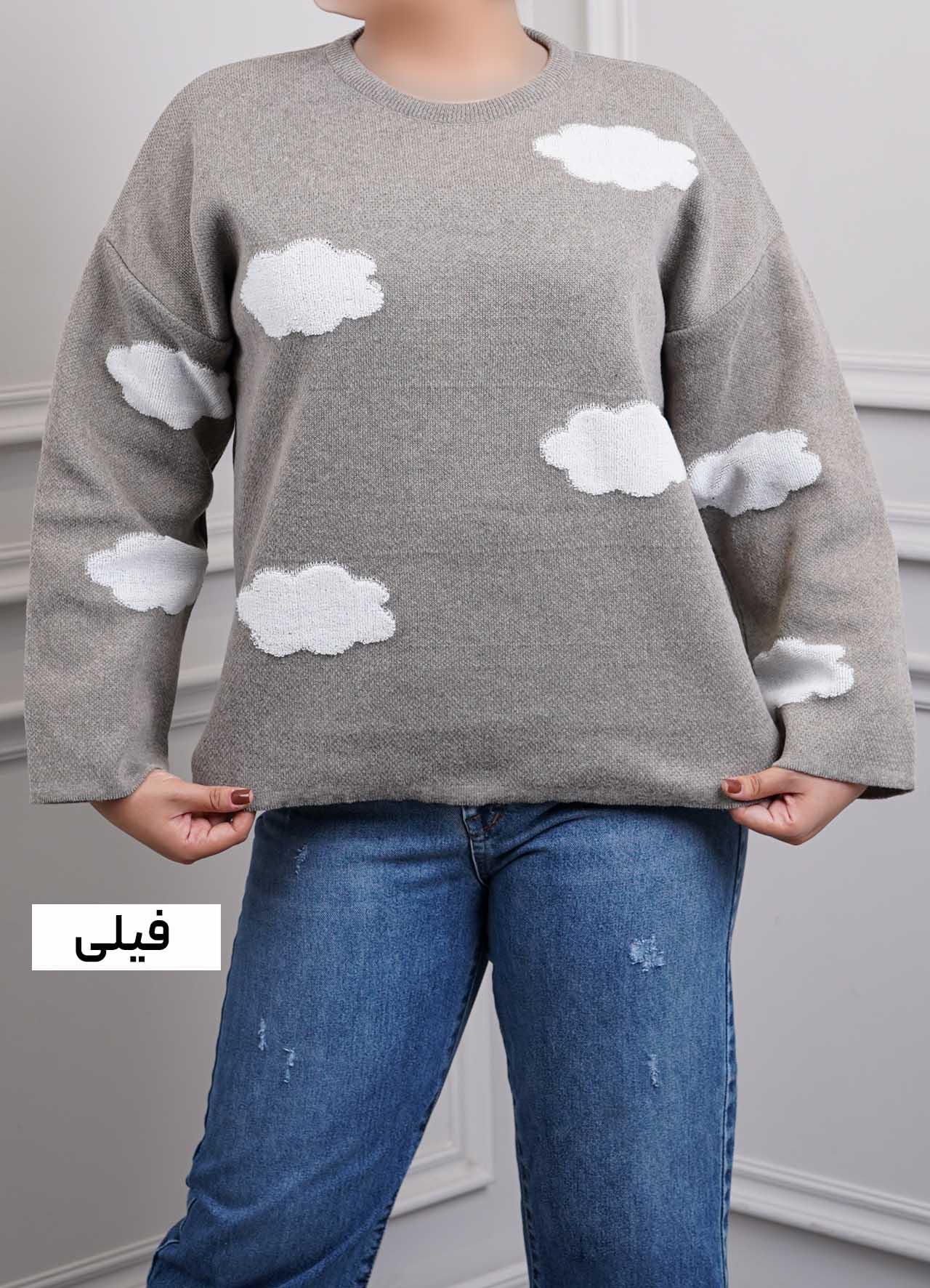 بلوز بافت ابری  6155 - رنگ : فیلی