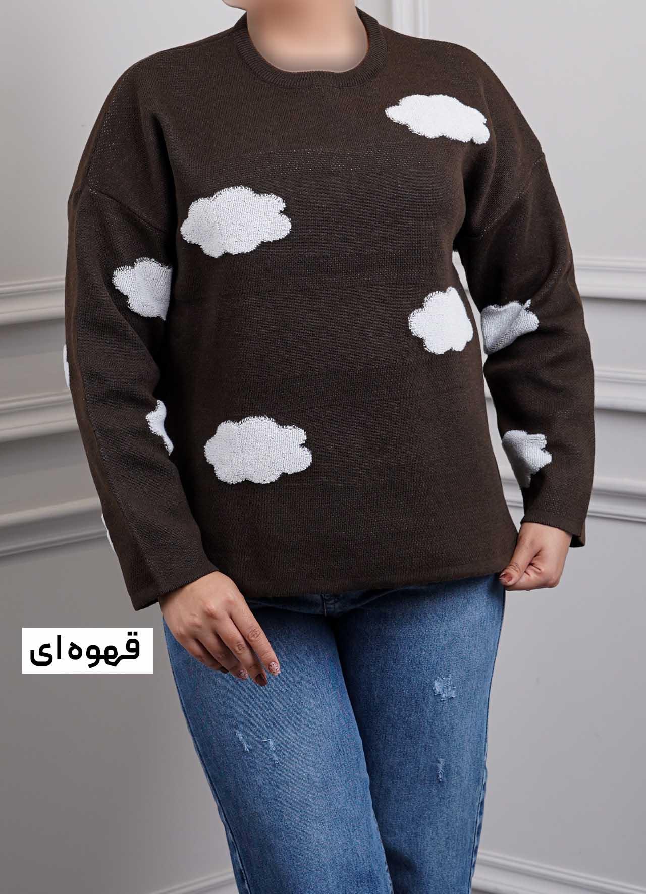 بلوز بافت ابری  6155 - رنگ : قهوه ای