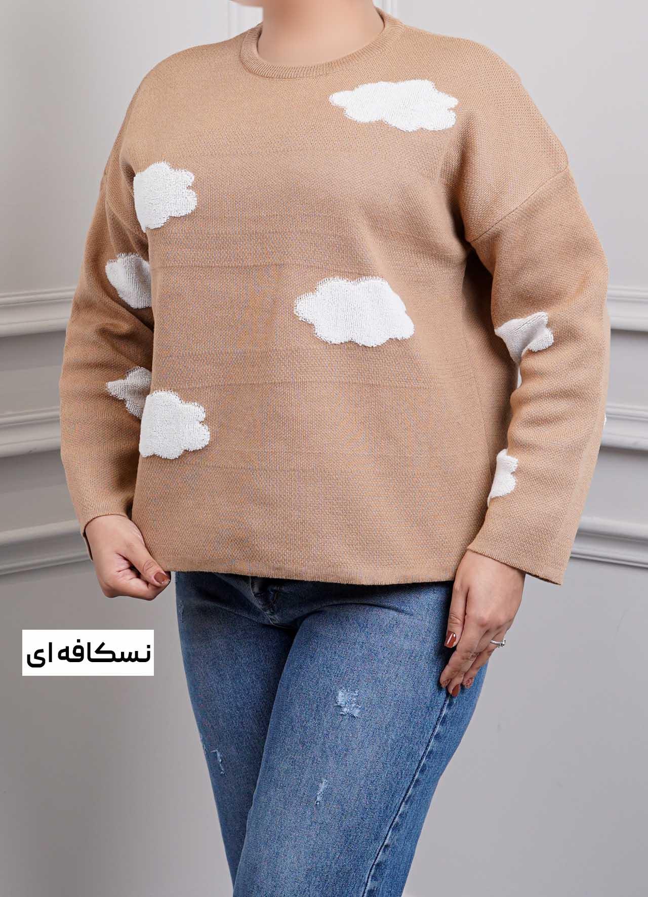 بلوز بافت ابری  6155 - رنگ : نسکافه ای