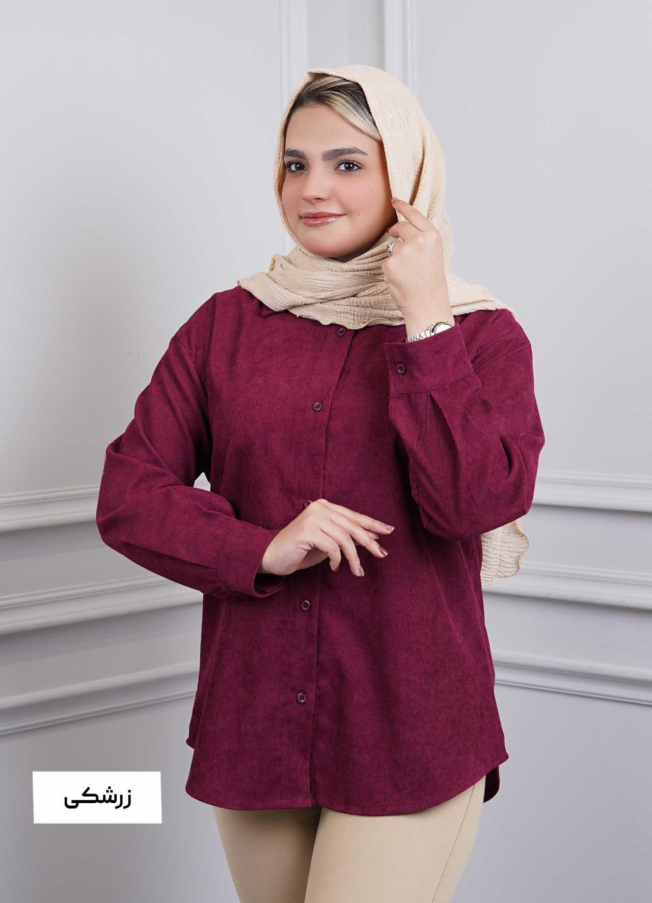 شومیز کبریتی  کد 3291 - رنگ : زرشکی