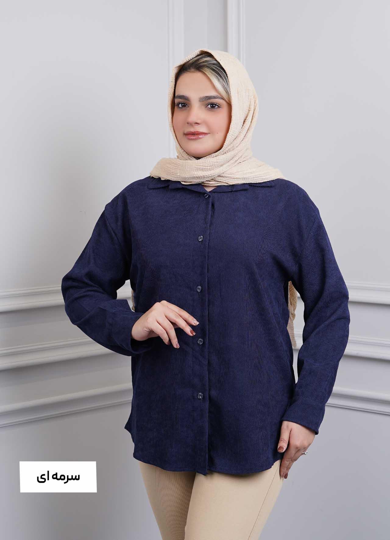 شومیز کبریتی  کد 3291 - رنگ : سرمه ای