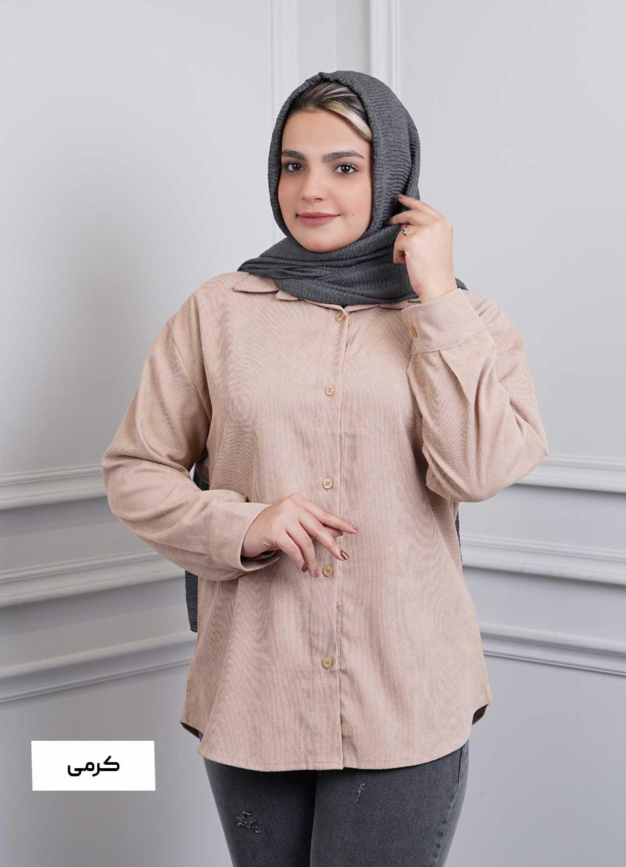 شومیز کبریتی  کد 3291 - رنگ : کرمی