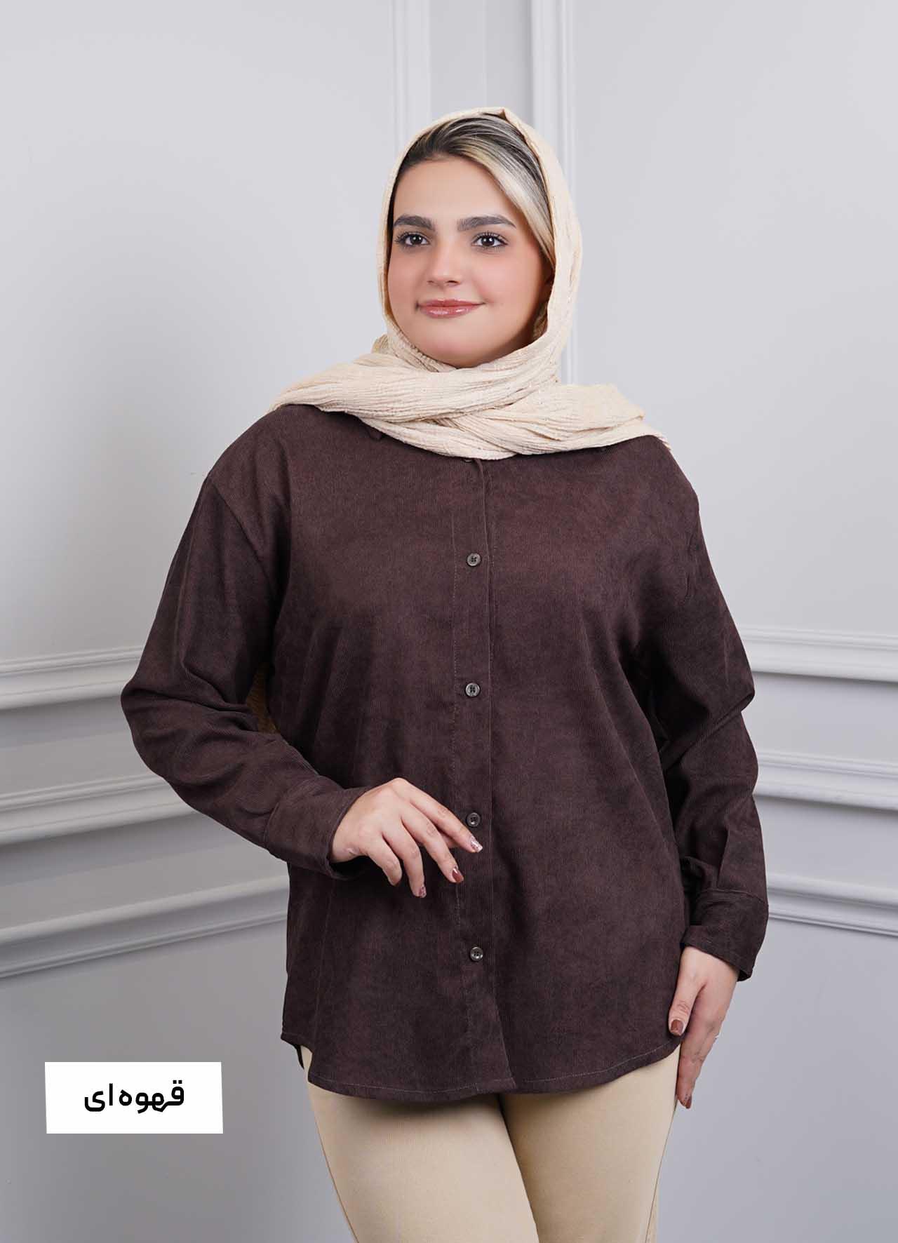 شومیز کبریتی  کد 3291 - رنگ : قهوه ای