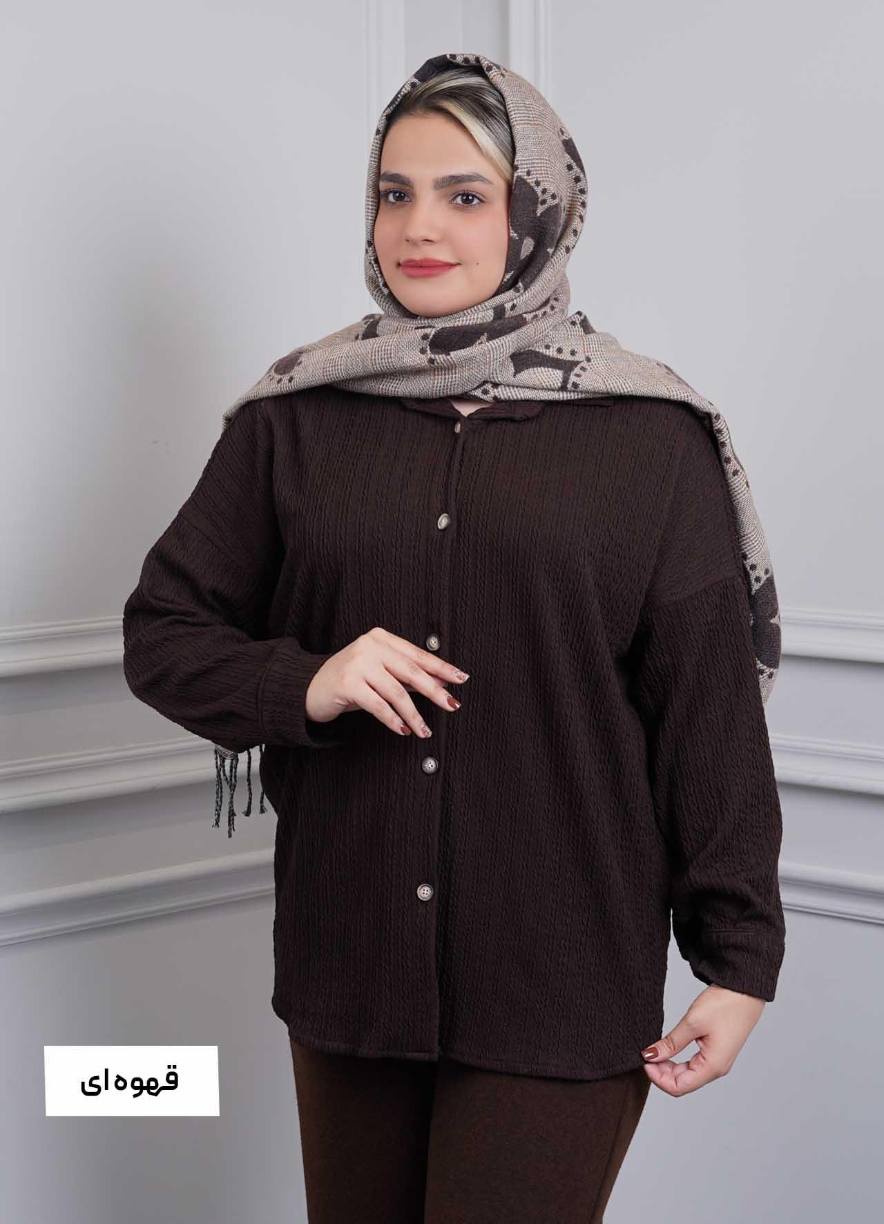 شومیز مراکشی 3خط  35301 - رنگ : قهوه ای