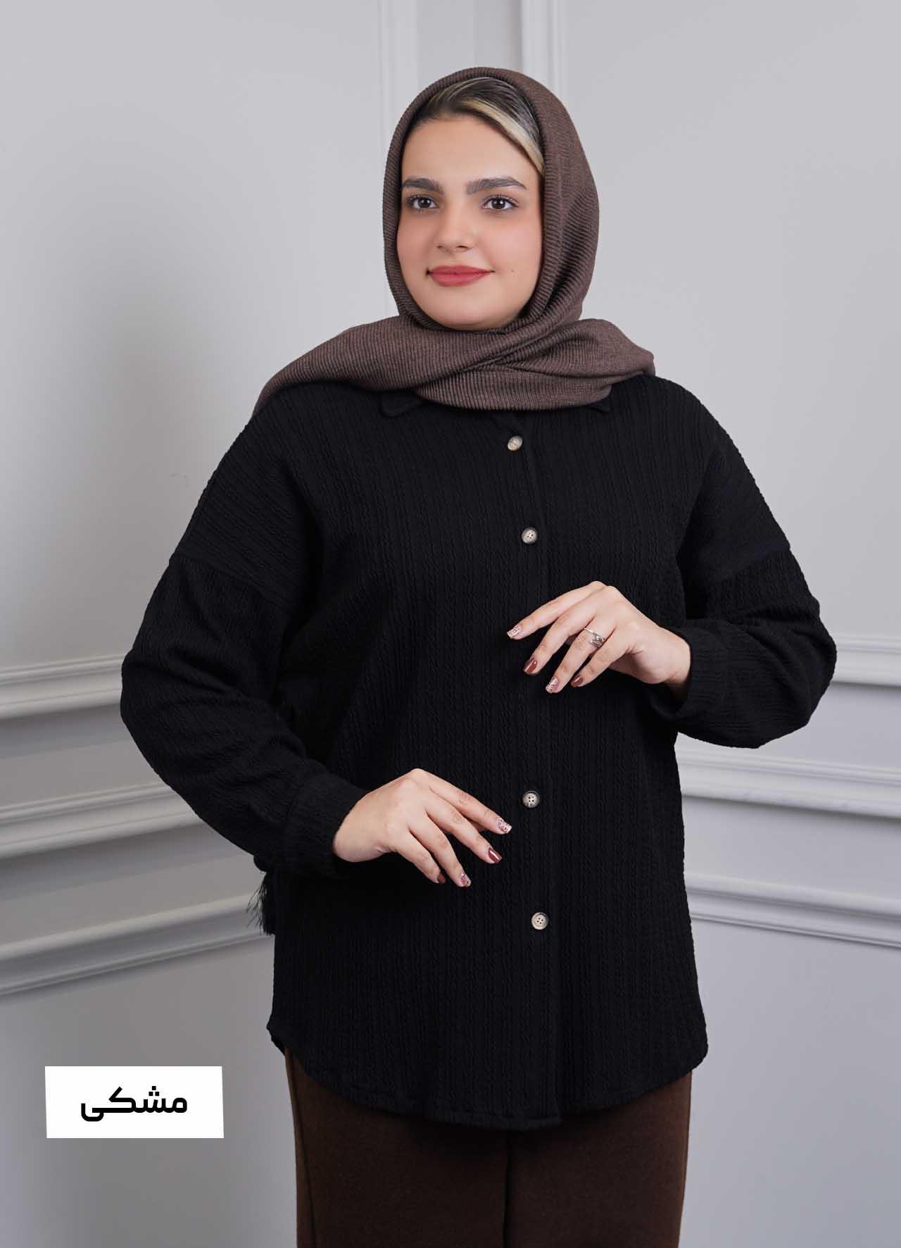 شومیز مراکشی 3خط  35301 - رنگ : مشکی