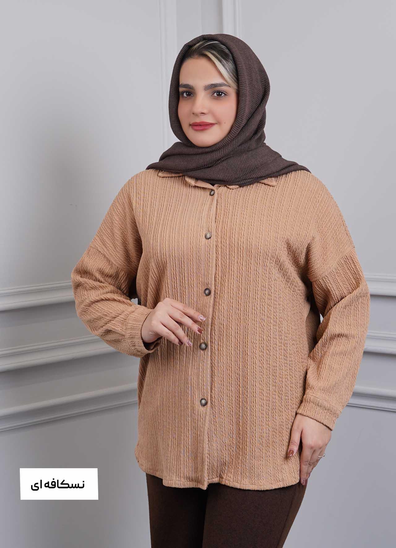 شومیز مراکشی 3خط  35301 - رنگ : نسکافه ای