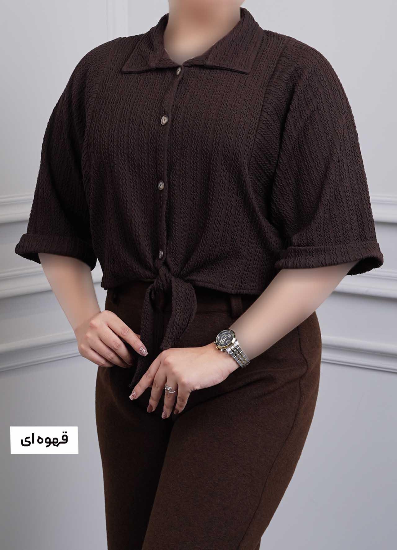 شومیز مراکشی گره ای - 44011 - رنگ : قهوه ای