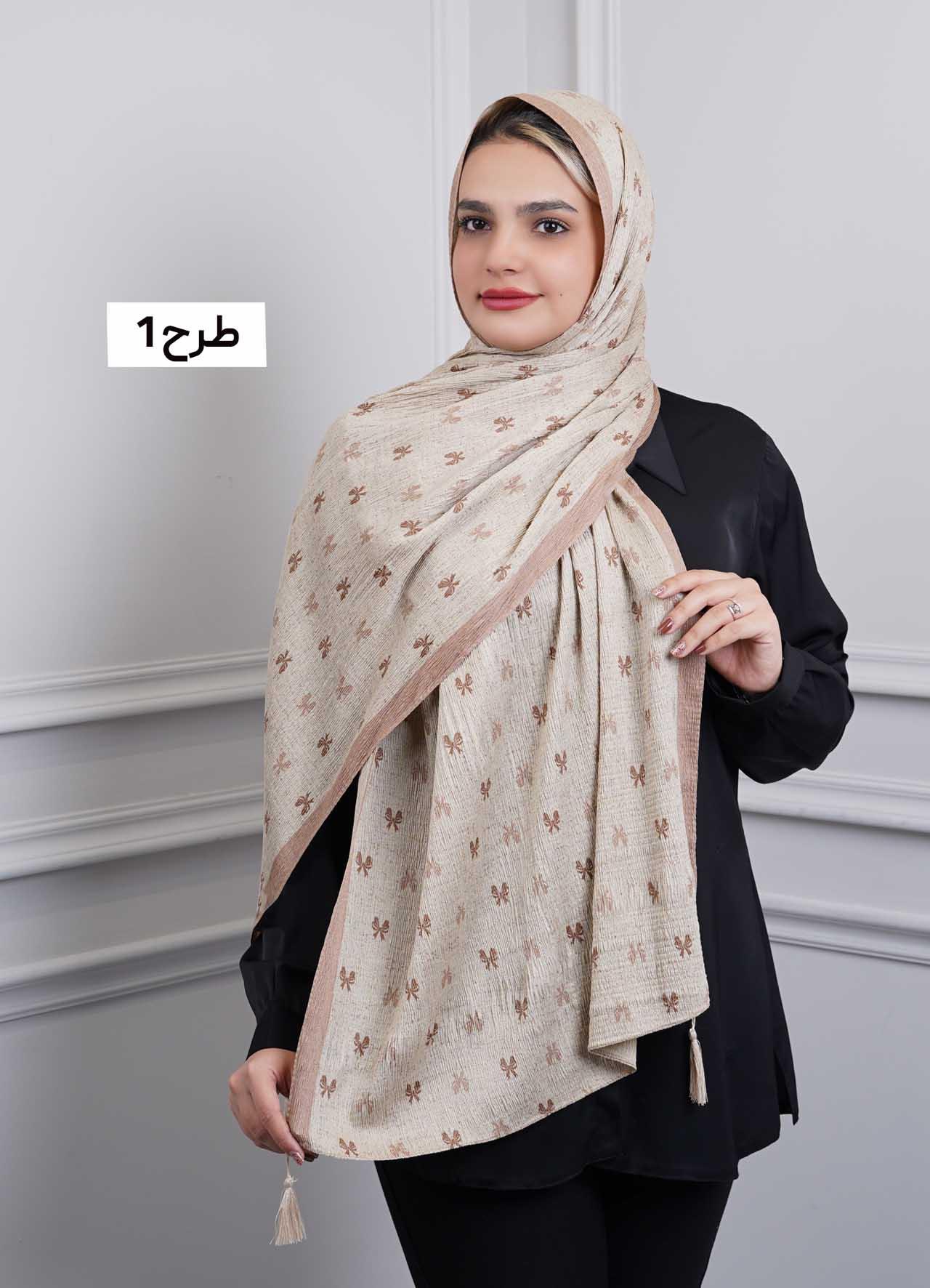 شال برشکا وارداتی (نسکافه ای) کد 1010 - طرح : 1