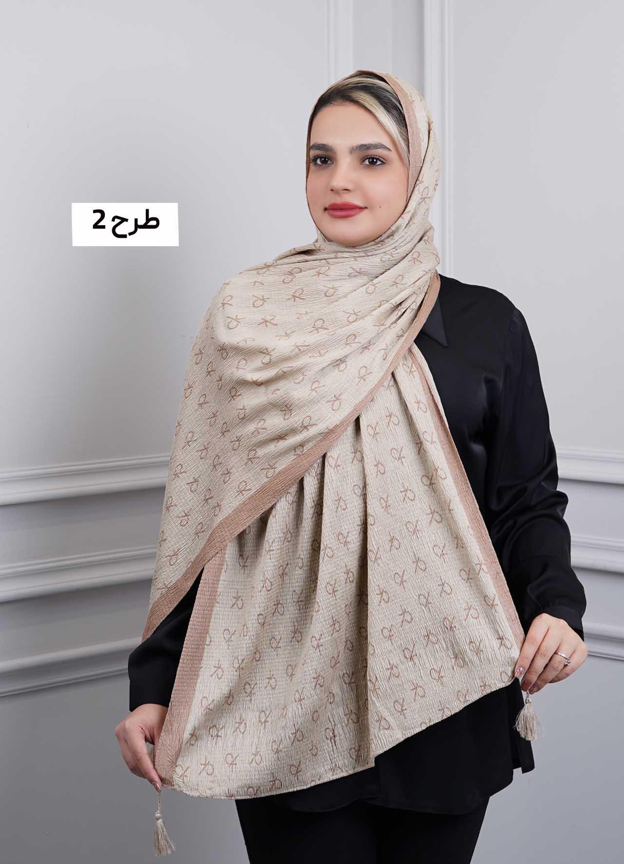 شال برشکا وارداتی (نسکافه ای) کد 1010 - طرح : 2