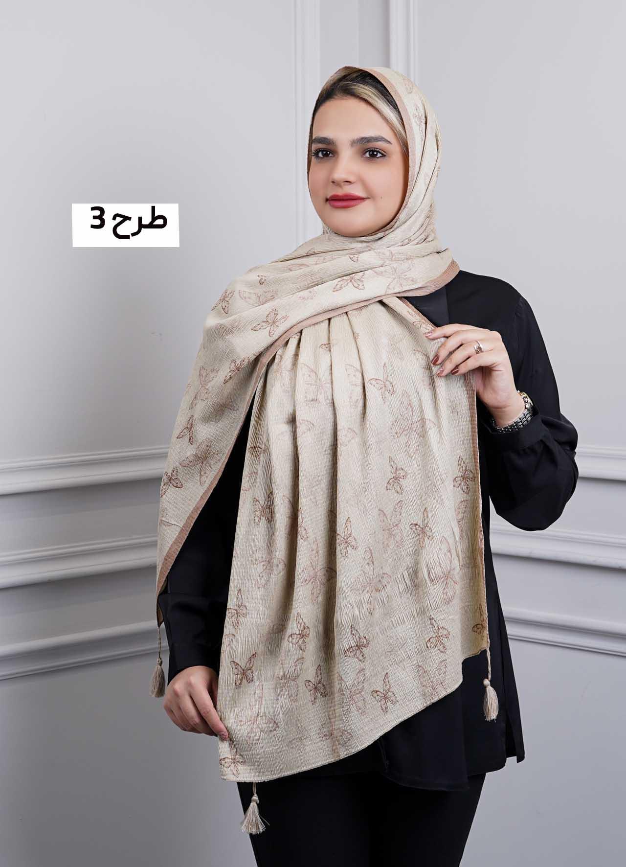 شال برشکا وارداتی (نسکافه ای) کد 1010 - طرح : 3