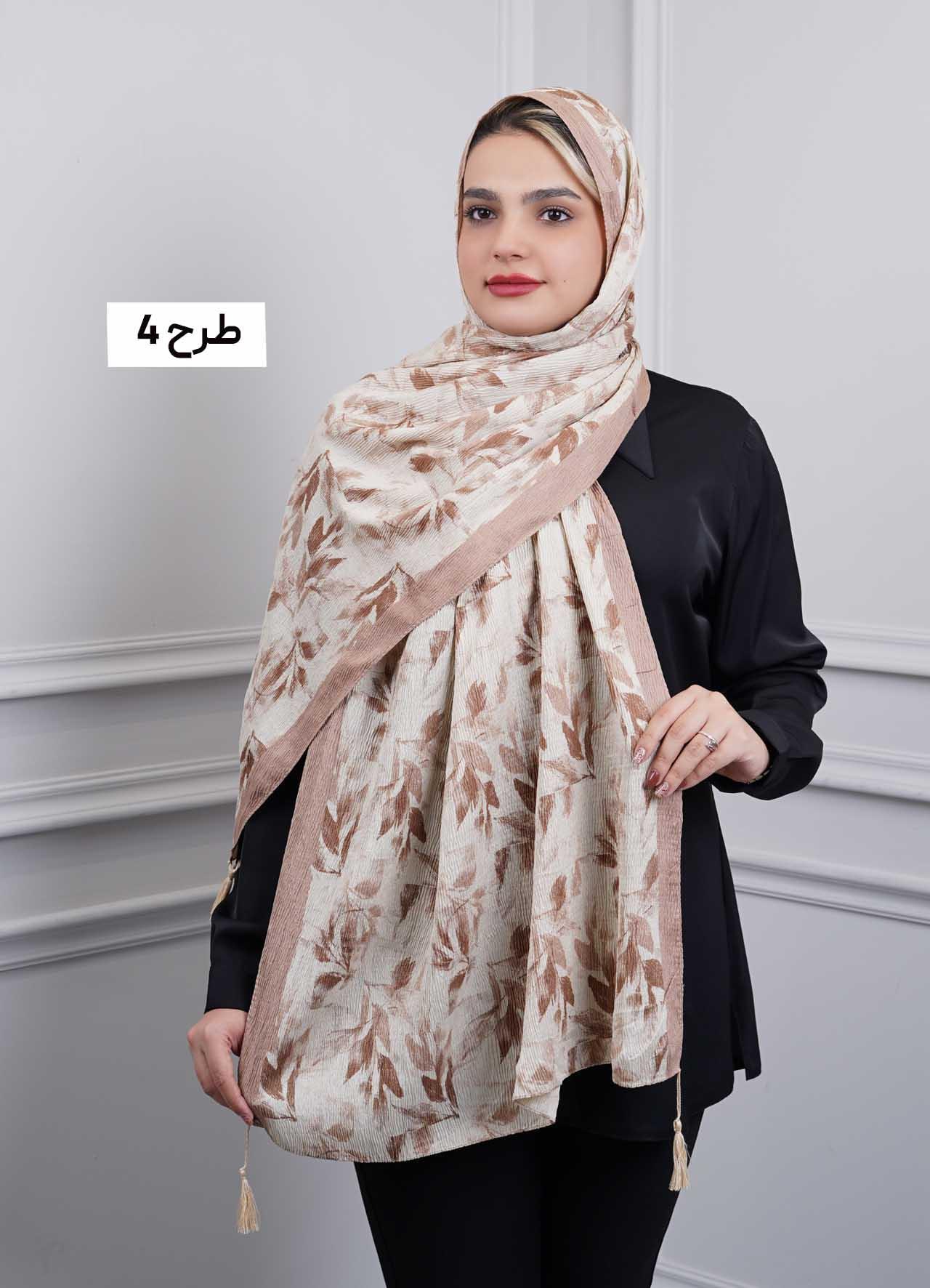 شال برشکا وارداتی (نسکافه ای) کد 1010 - طرح : 4