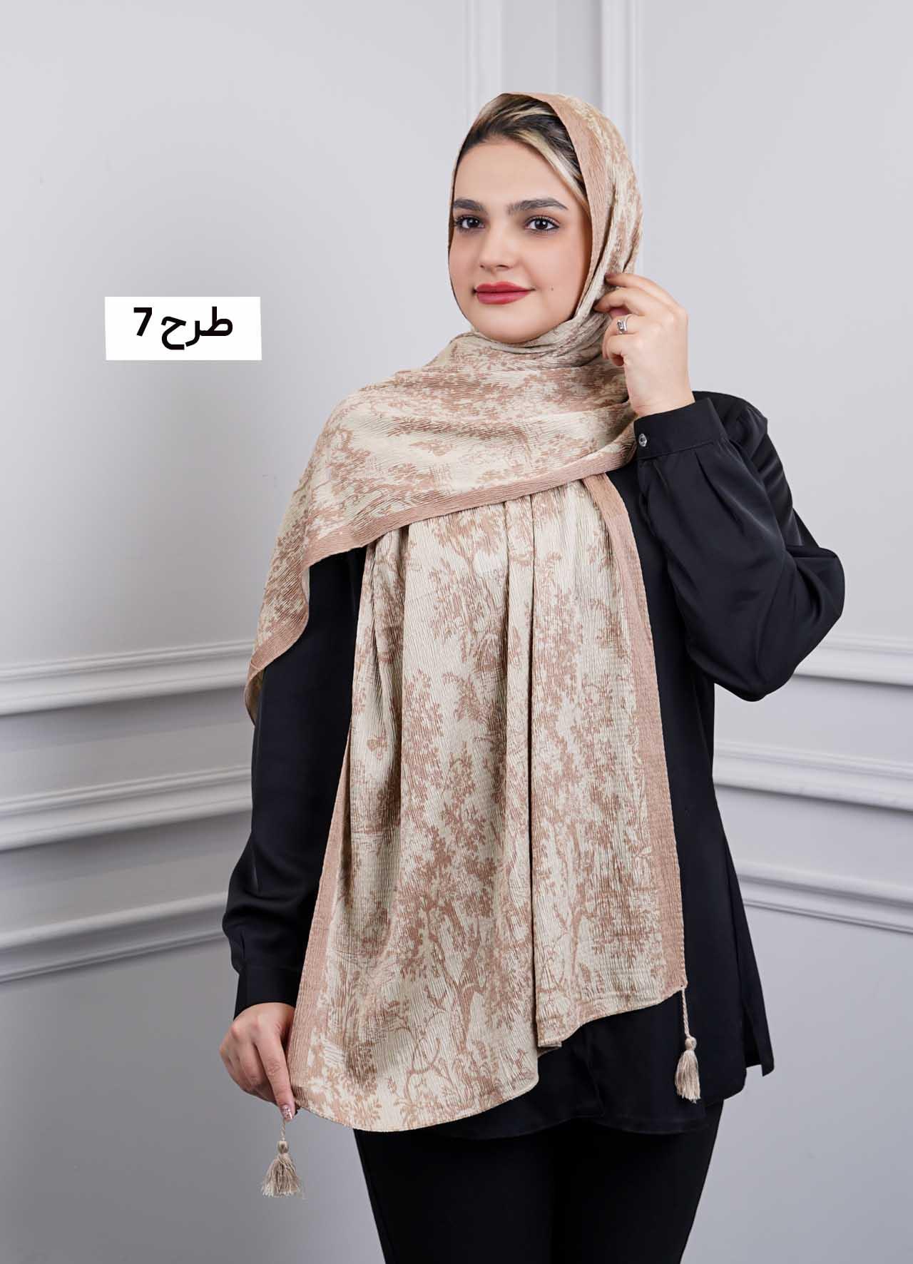 شال برشکا وارداتی (نسکافه ای) کد 1010 - طرح : 7