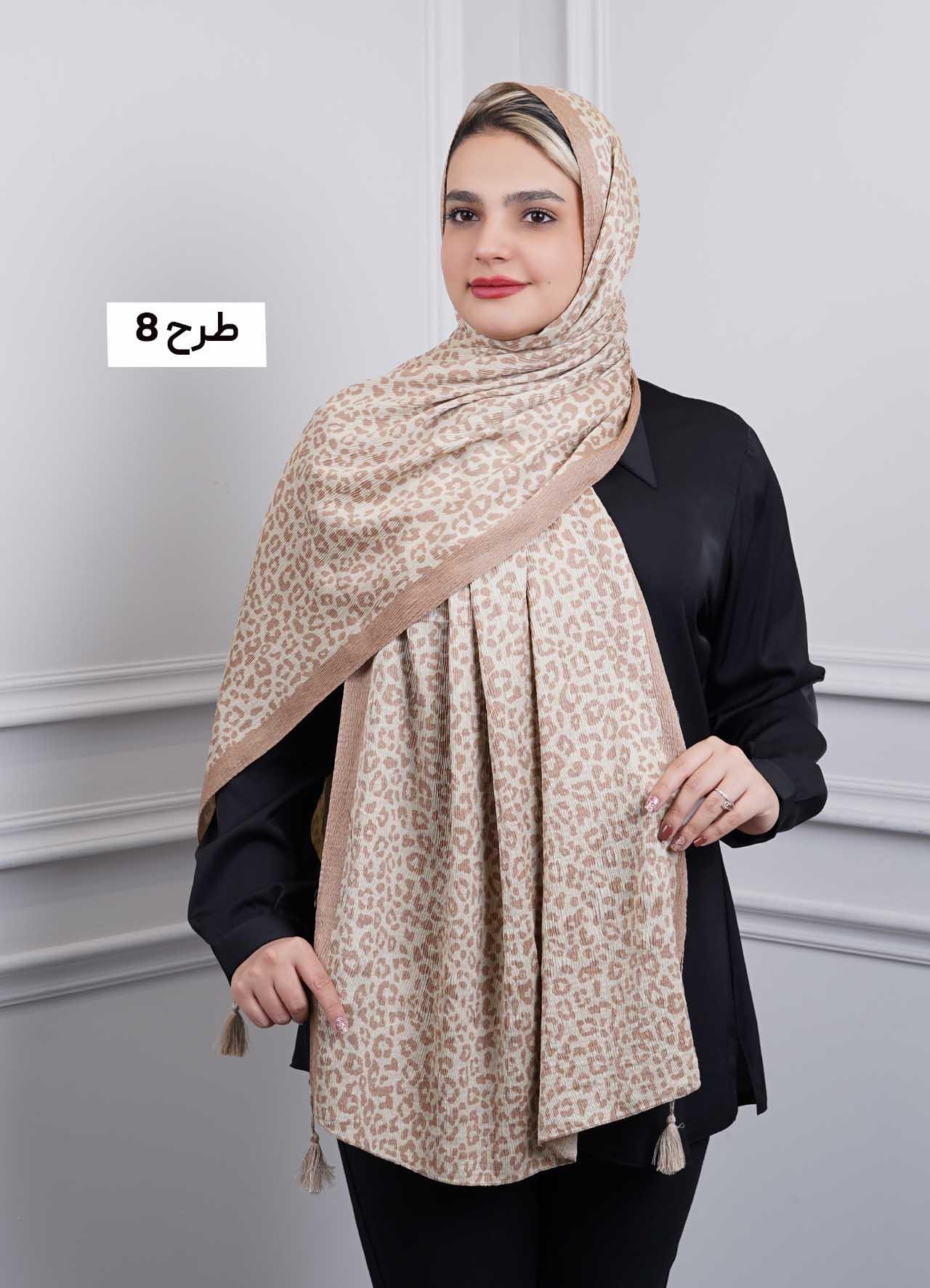 شال برشکا وارداتی (نسکافه ای) کد 1010 - طرح : 8