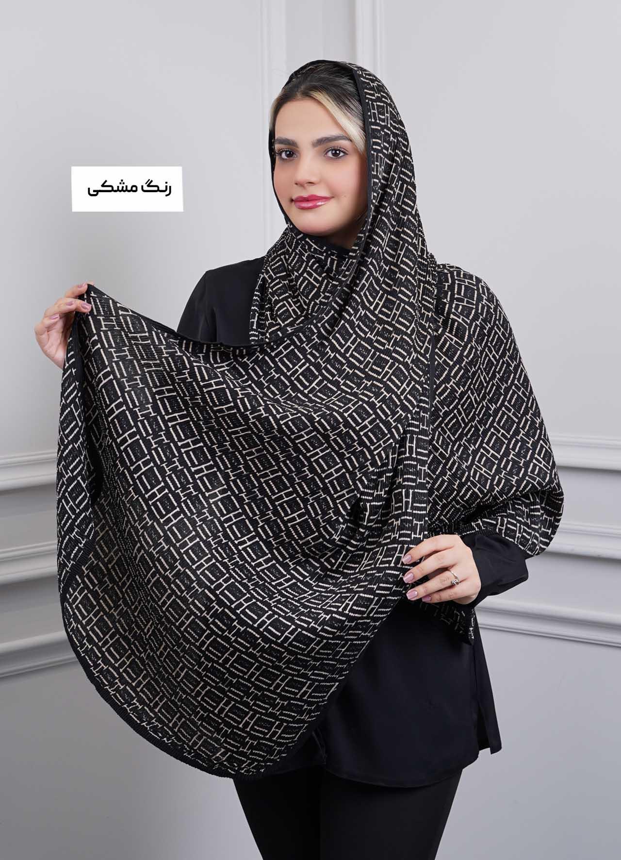 شال vip(طرح 1)  کد 401010 - رنگ : مشکی