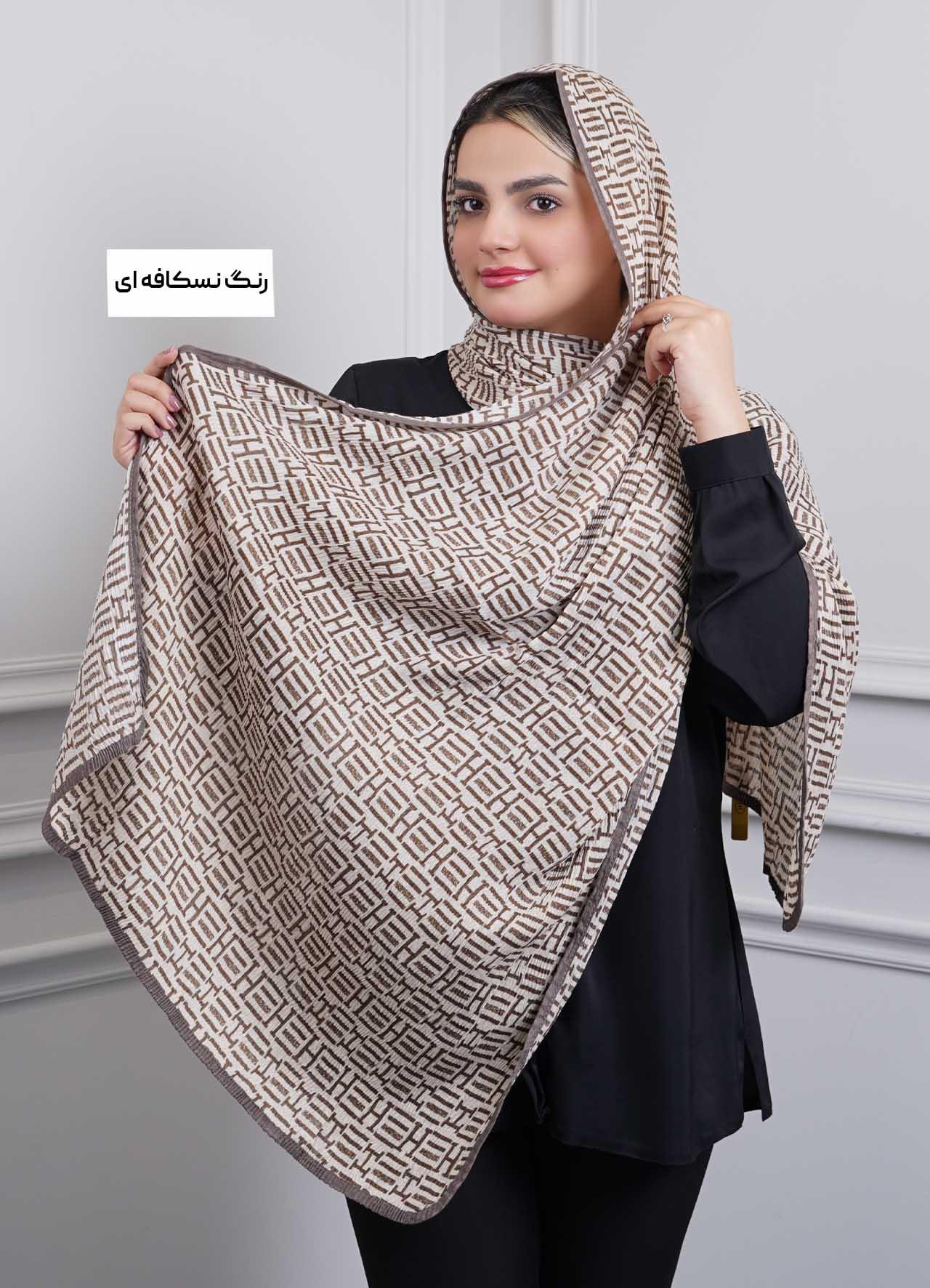 شال vip(طرح 1)  کد 401010 - رنگ : نسکافه ای