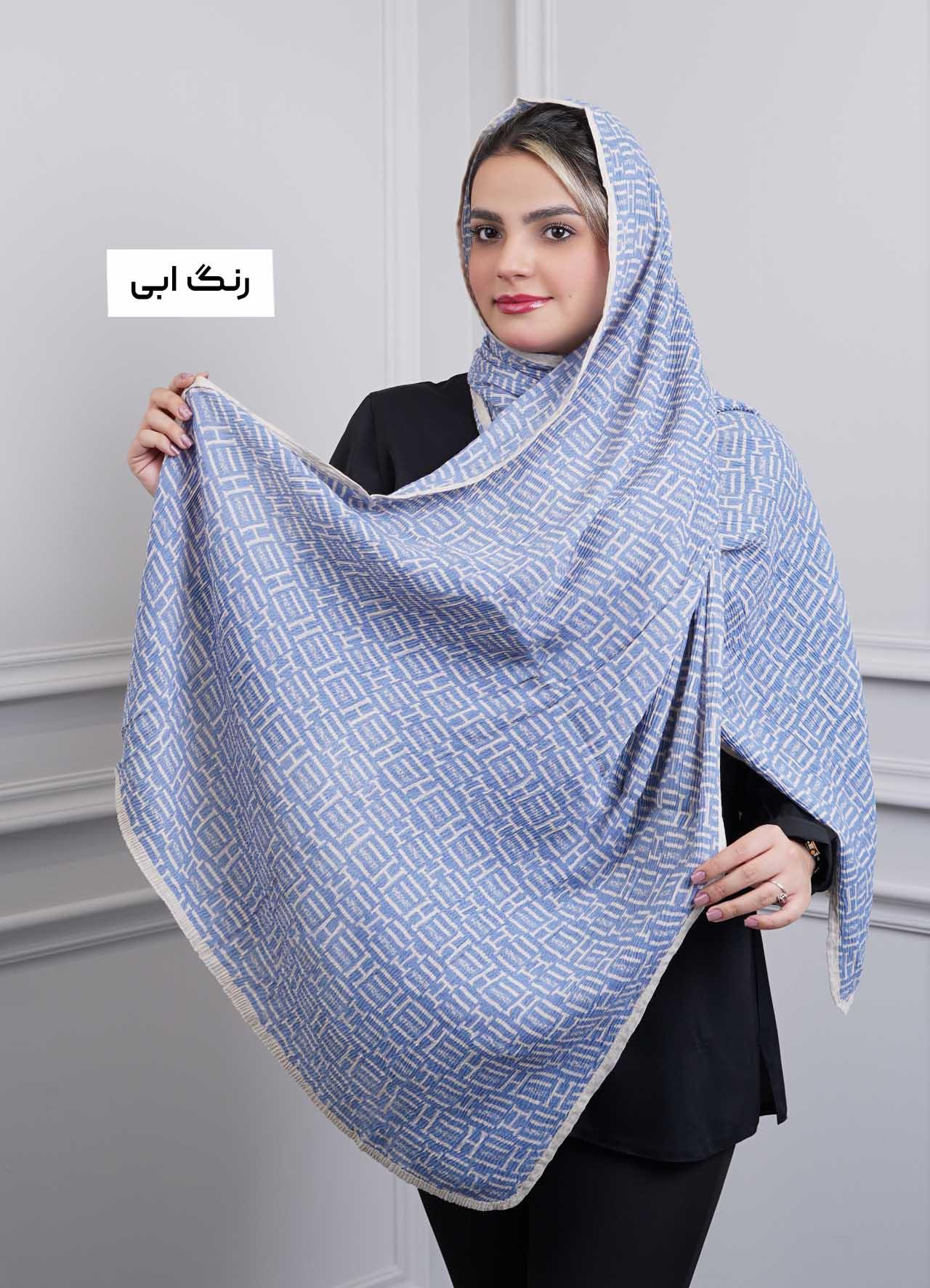 شال vip(طرح 1)  کد 401010 - رنگ : آبی