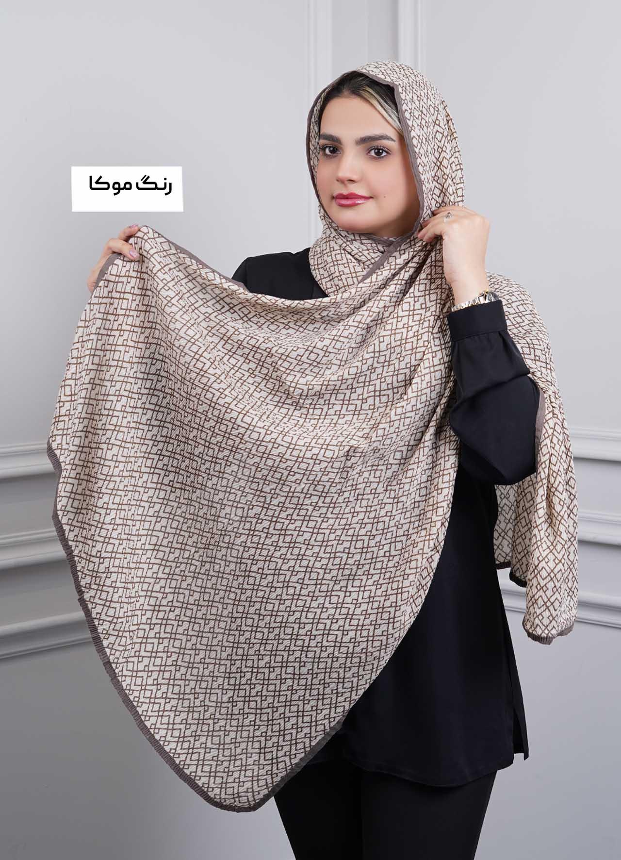 شال vip(طرح 3)  کد 401010 - رنگ : موکا