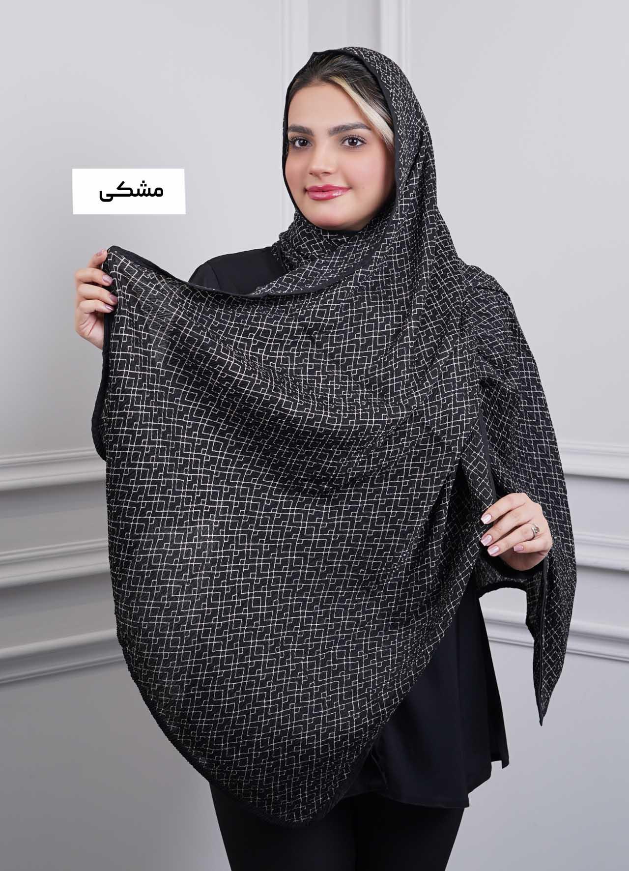 شال vip(طرح 3)  کد 401010 - رنگ : مشکی