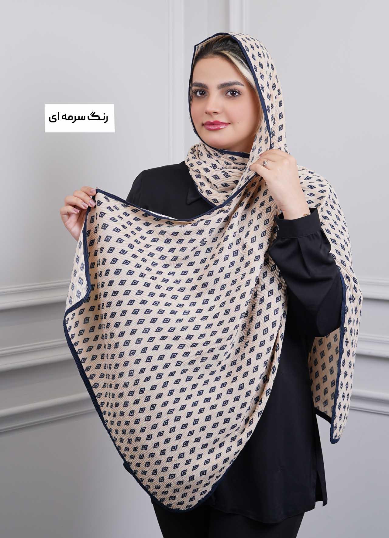 شال vip(طرح 7)  کد 401010 - رنگ : سرمه ای