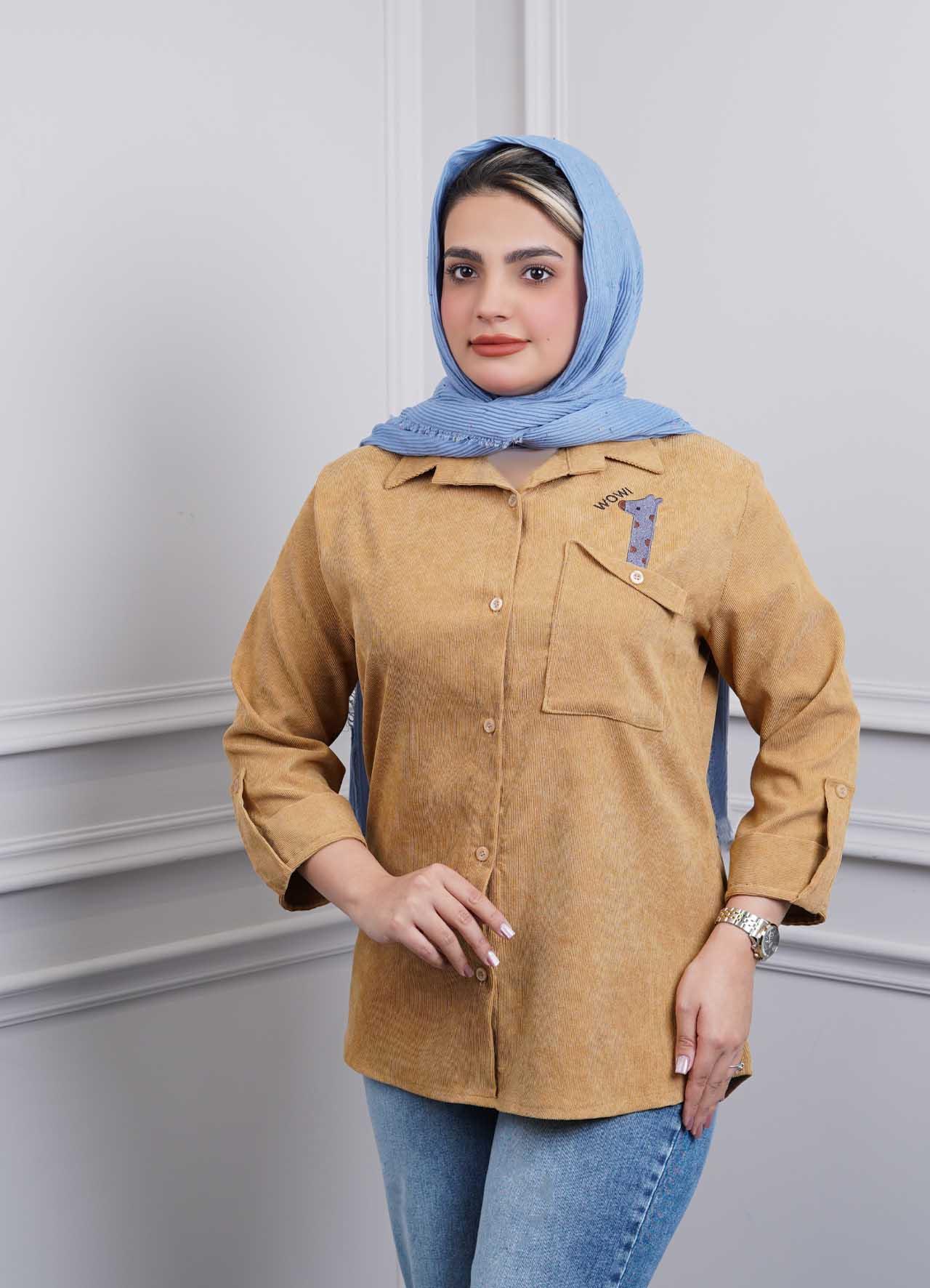 شومیز کبریتی گلدوزی(زرافه) کد 3316