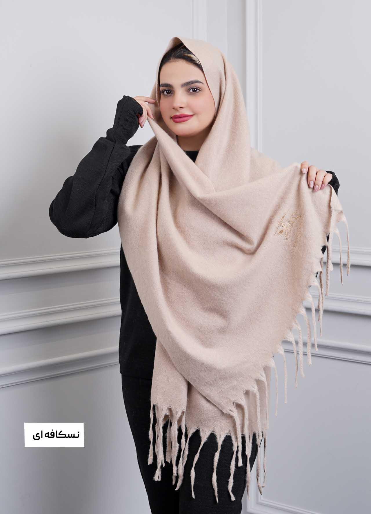 شال موهر پاییزه (باربِری) کد 4242 - رنگ : نسکافه ای