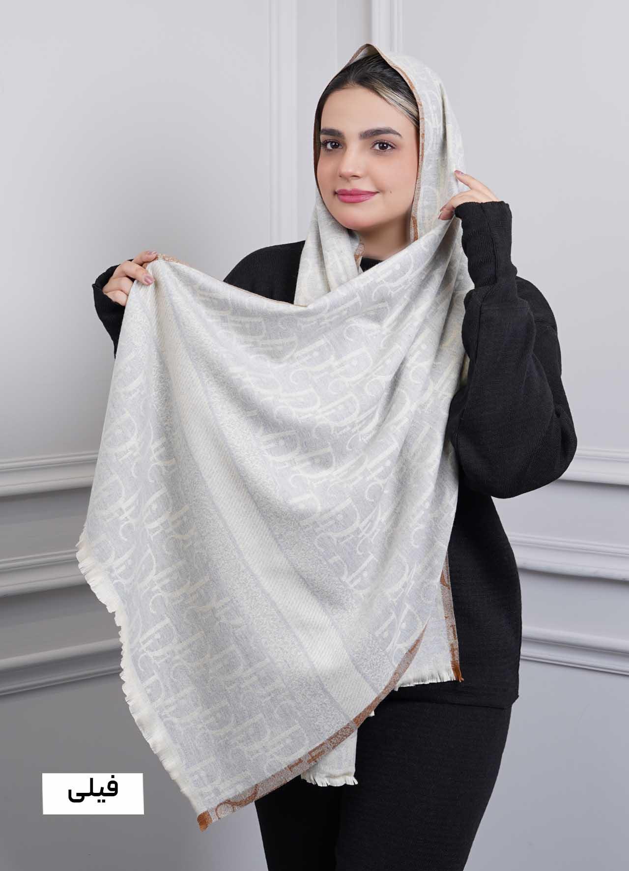 شال موهر پاییزه(طرح Dior) کد 4242 - رنگ : فیلی