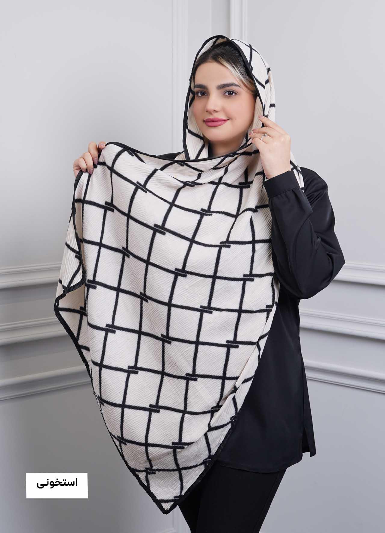 شال vip (طرح 8) کد 401010 - رنگ : استخونی