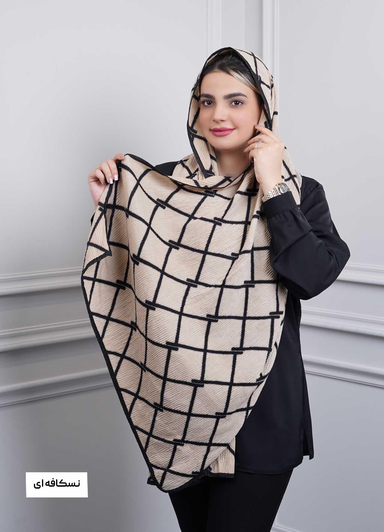 شال vip (طرح 8) کد 401010 - رنگ : نسکافه ای