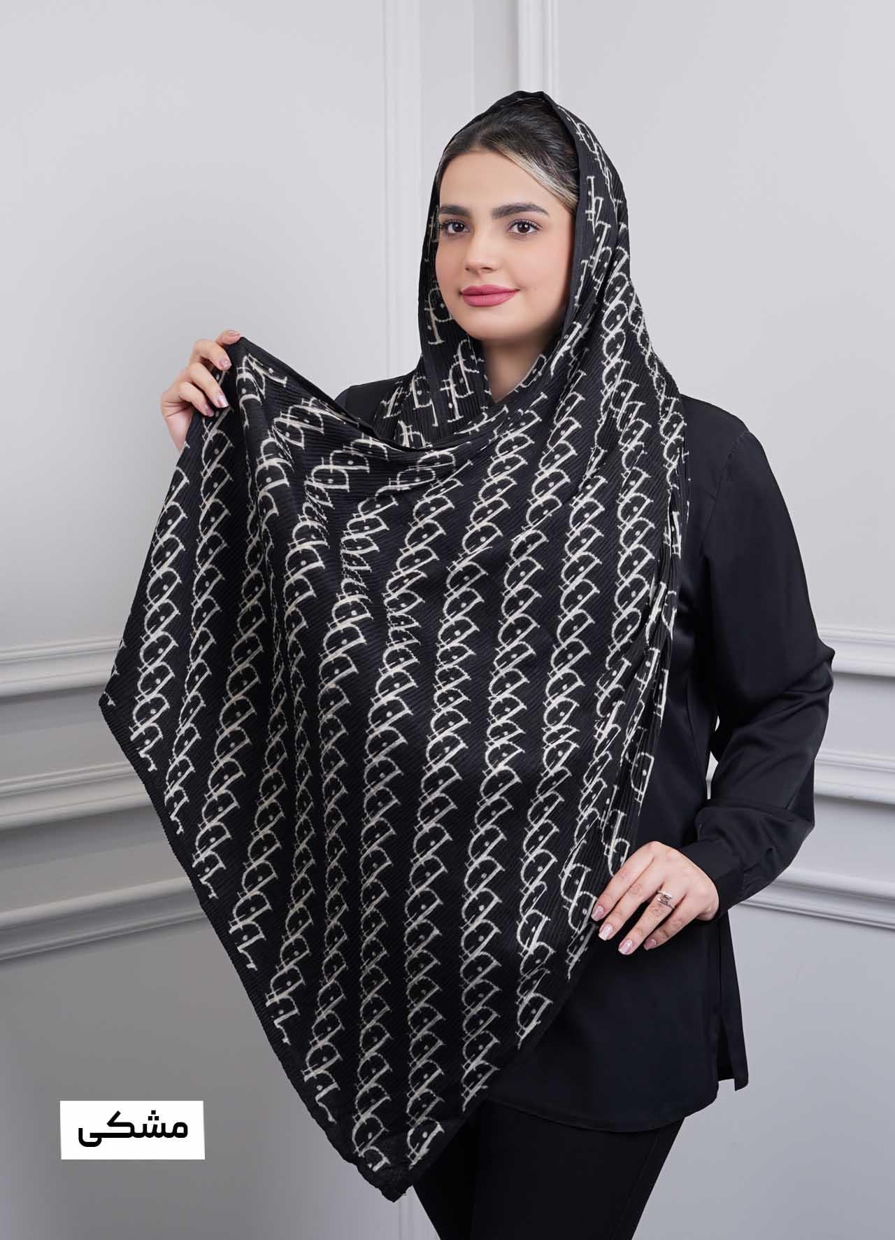 شال vip (طرح 9) کد 401010 - رنگ : مشکی